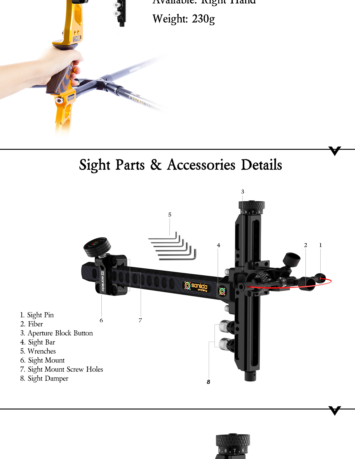Sanlida 10 Recurve Sight  9inch Version