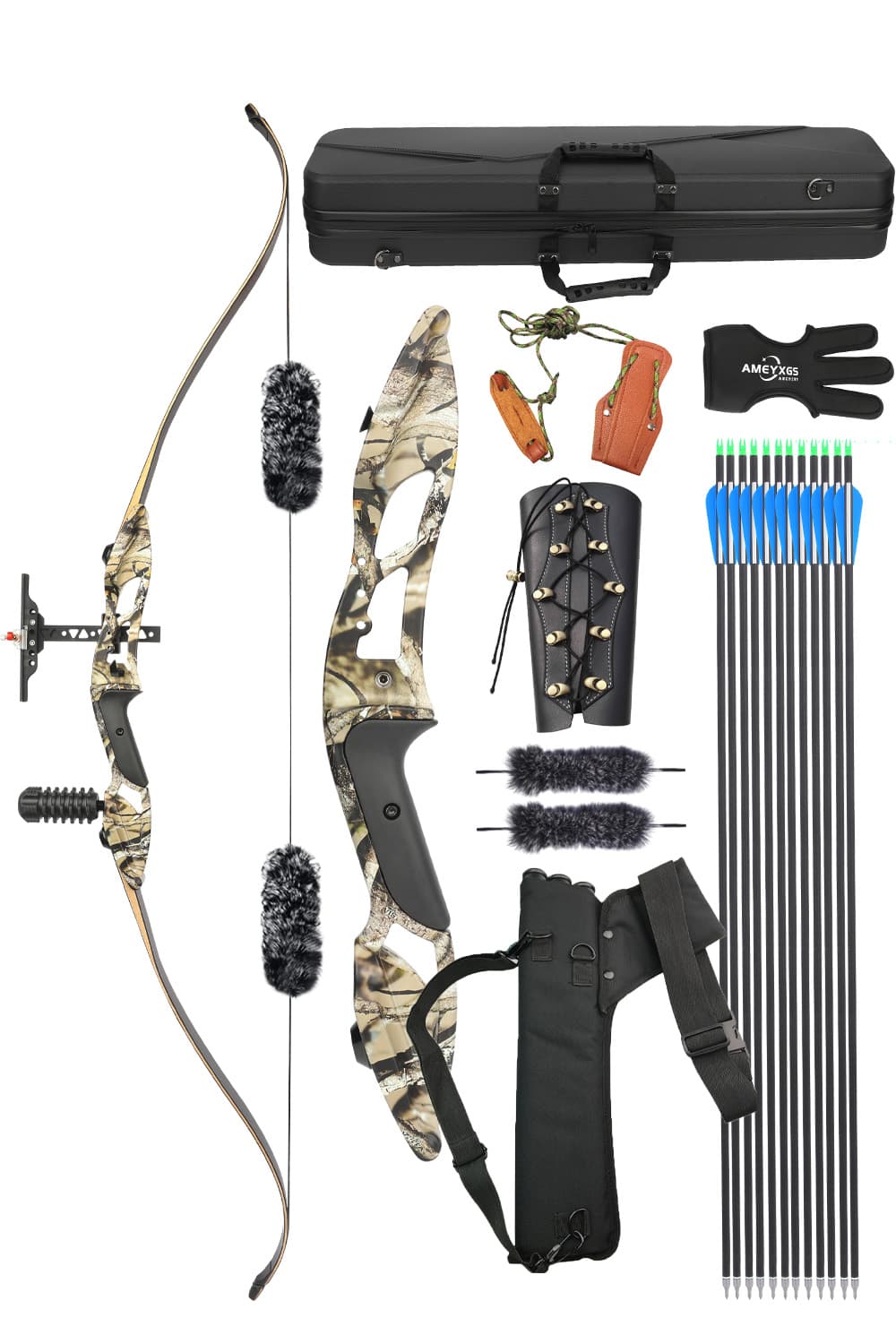 Junxing F179 Takedown Hunting Recurve Bow Set 30-50Lbs