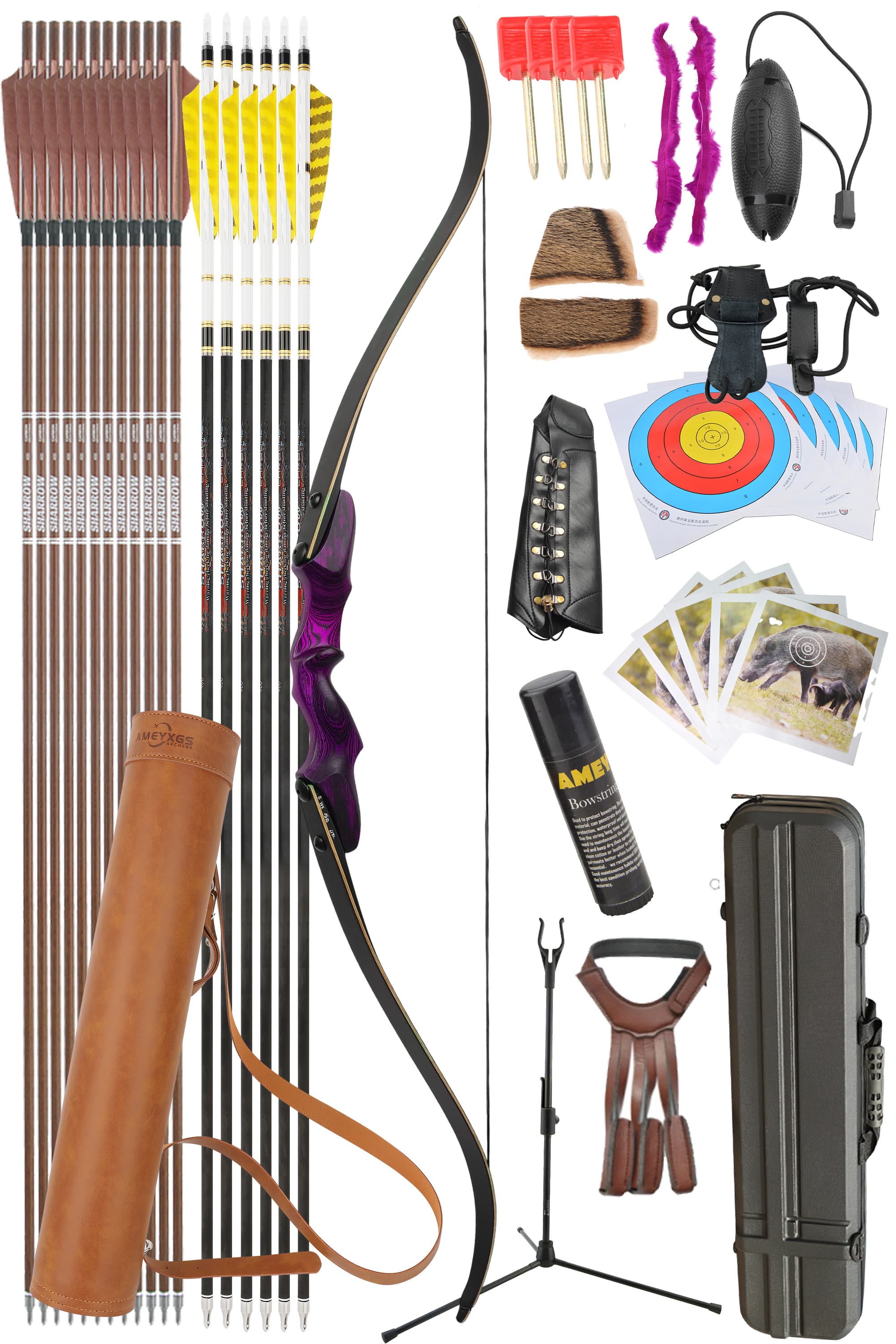 Rock Bear Recurve Bow 20-60LBS Takedown Bow Archery Hunting