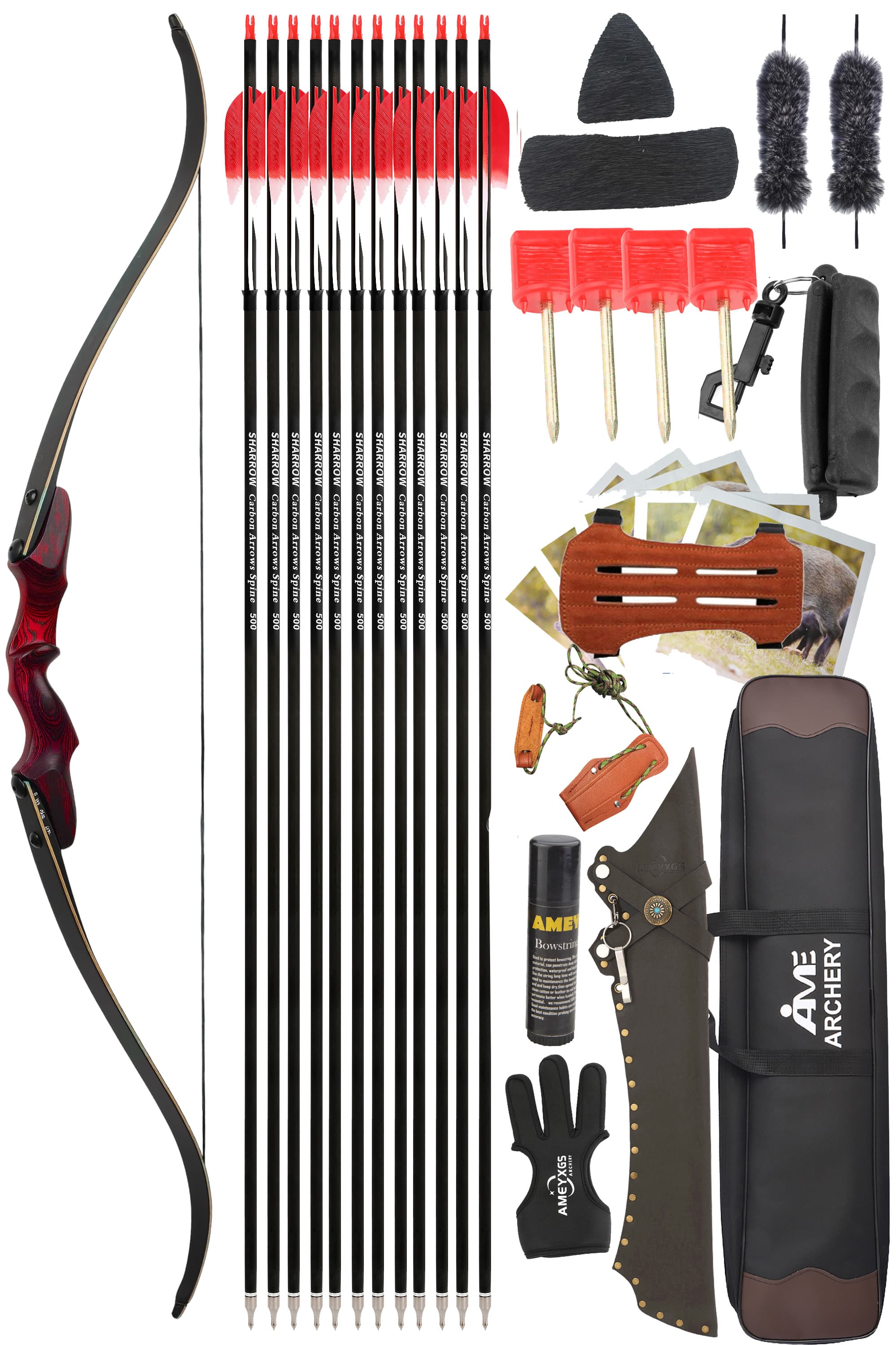 Rock Bear Recurve Bow 20-60LBS Takedown Bow Archery Hunting