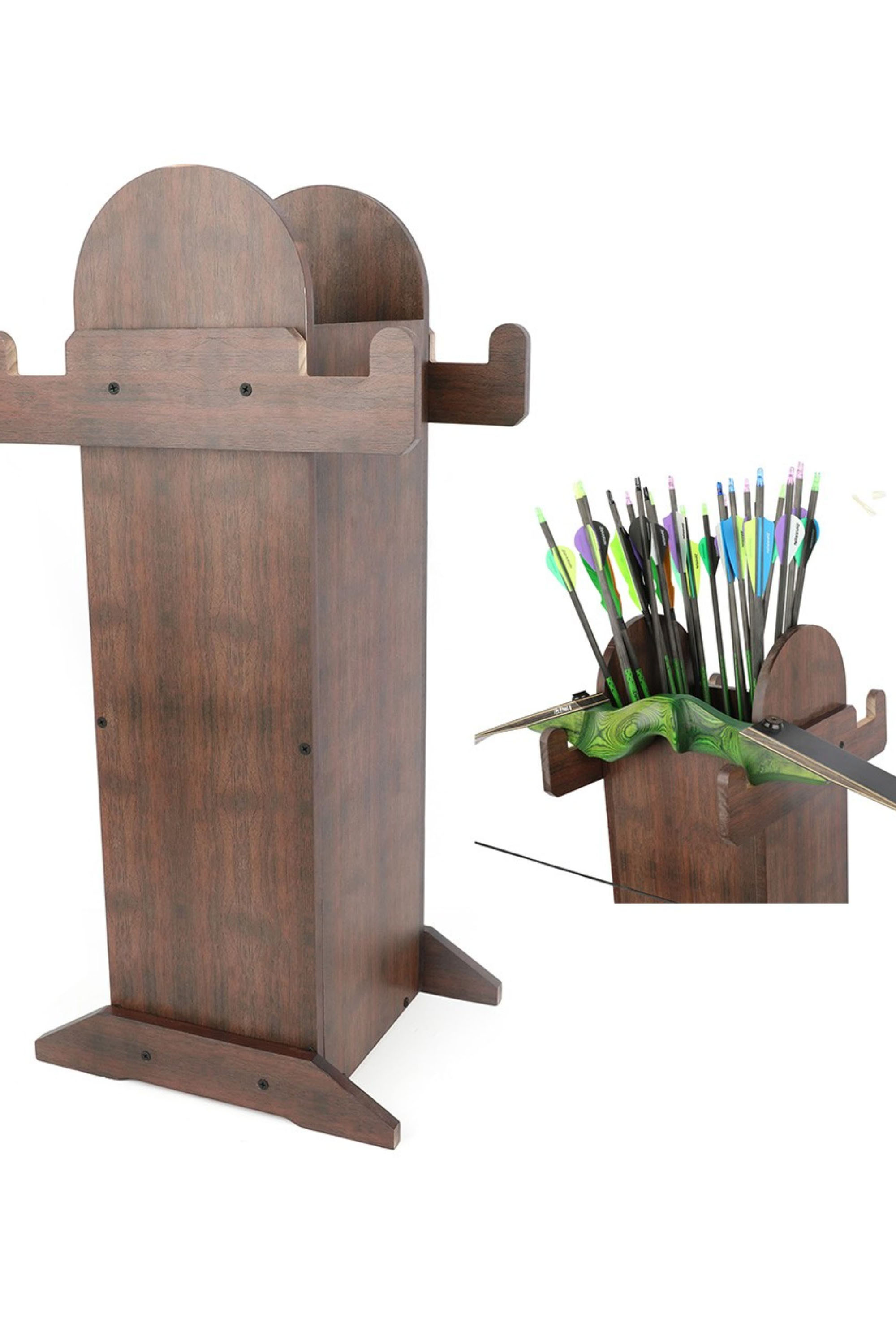 Wood Archery Quiver Stand for Shooting Practice
