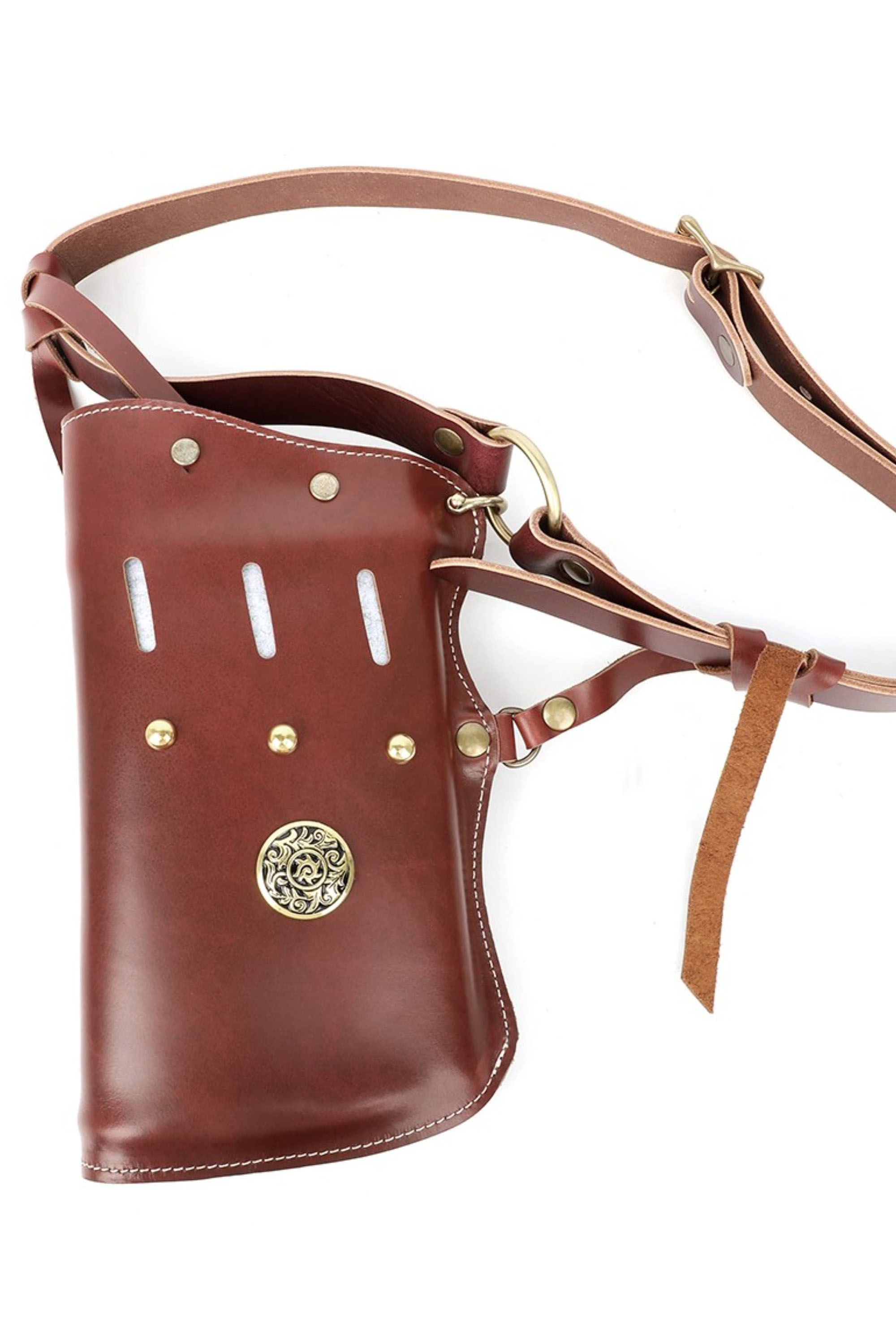 Leather Cowhide Arrow Quiver Waist Case for Bow Shooting