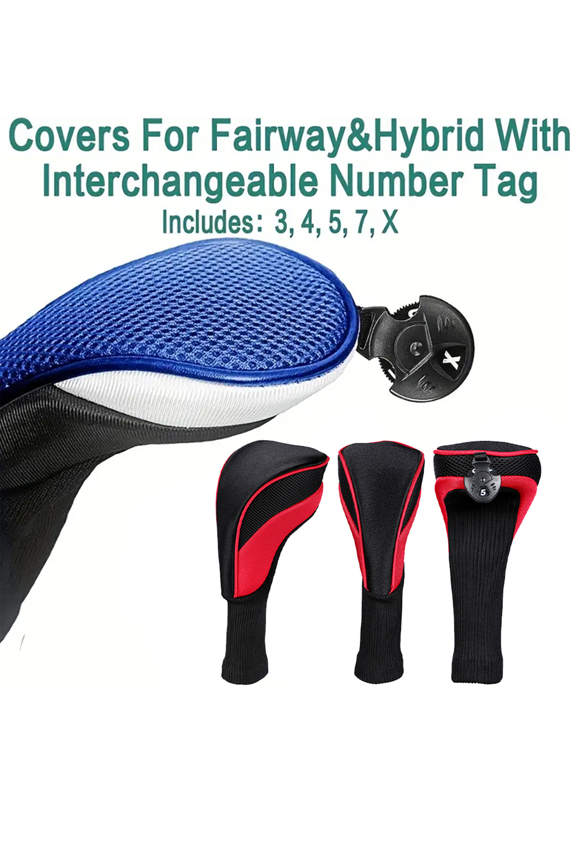 Golf Club Head Cover Driver Fairway Hybrid Headcovers Tags Protection