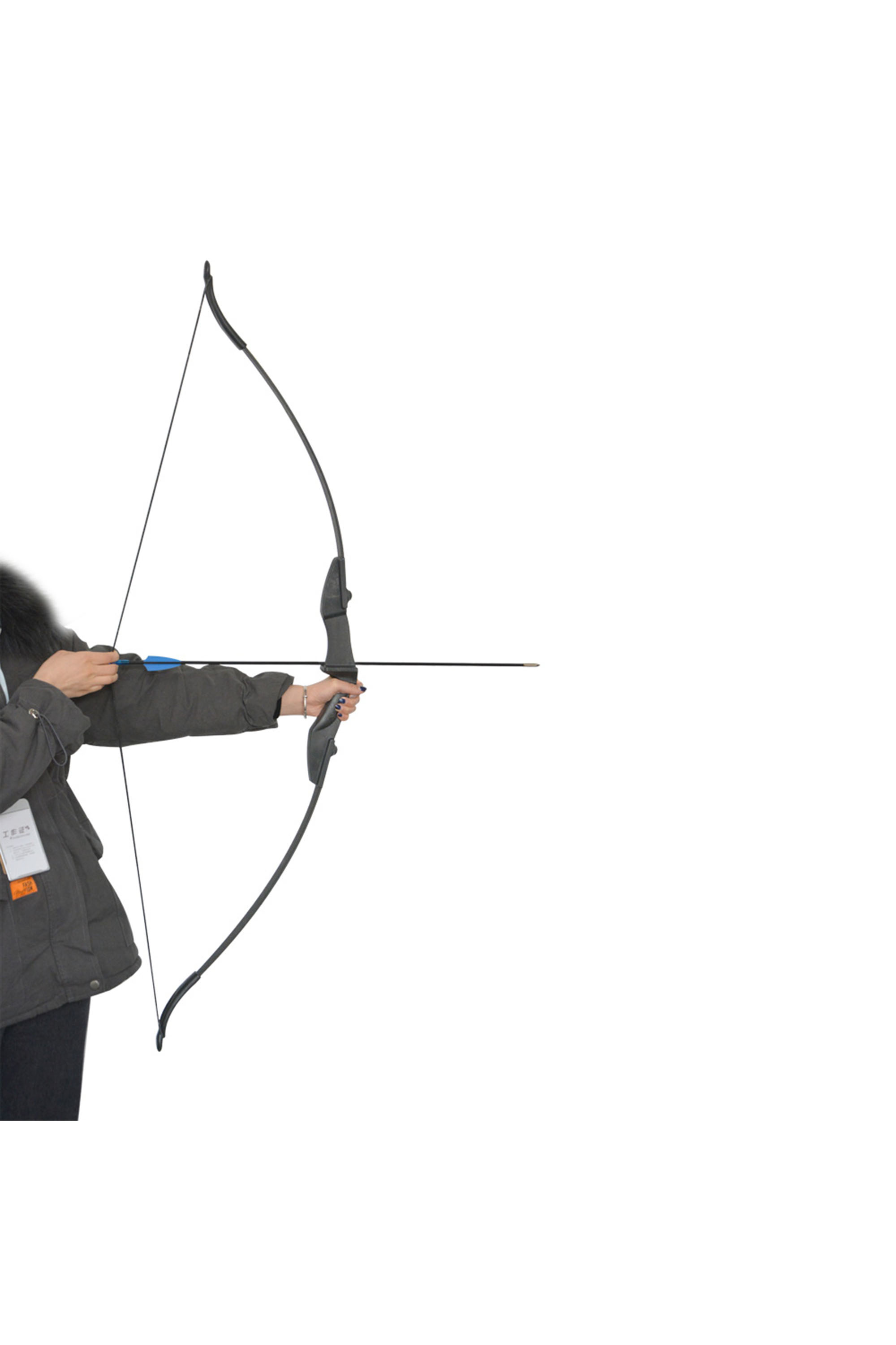 57" Ambidextrous Recurve Bow, 30/40 lbs, High-Strength Nylon Riser