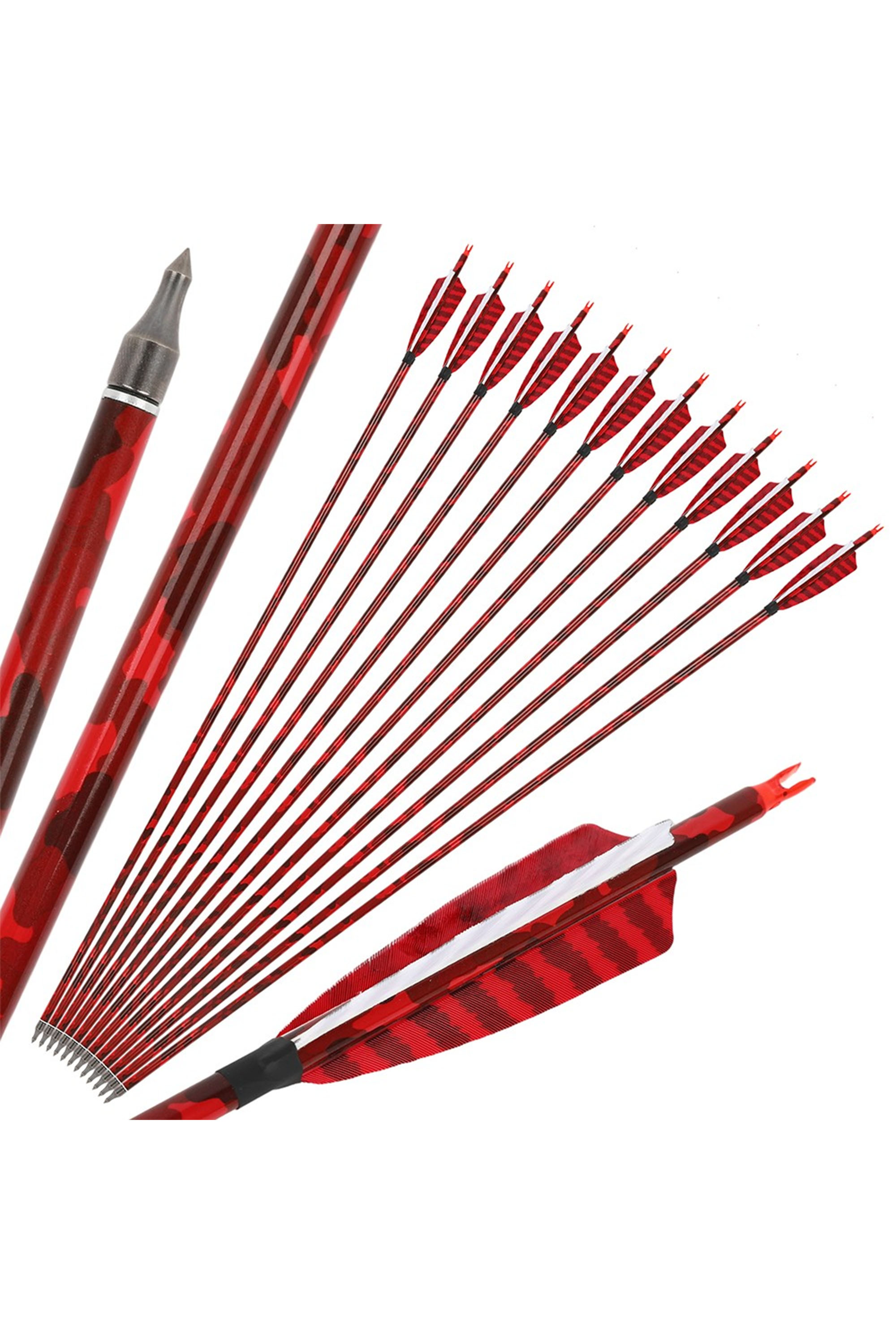 Carbon Archery Arrows with 4" Turkey Feathers 12-Pack Hunting