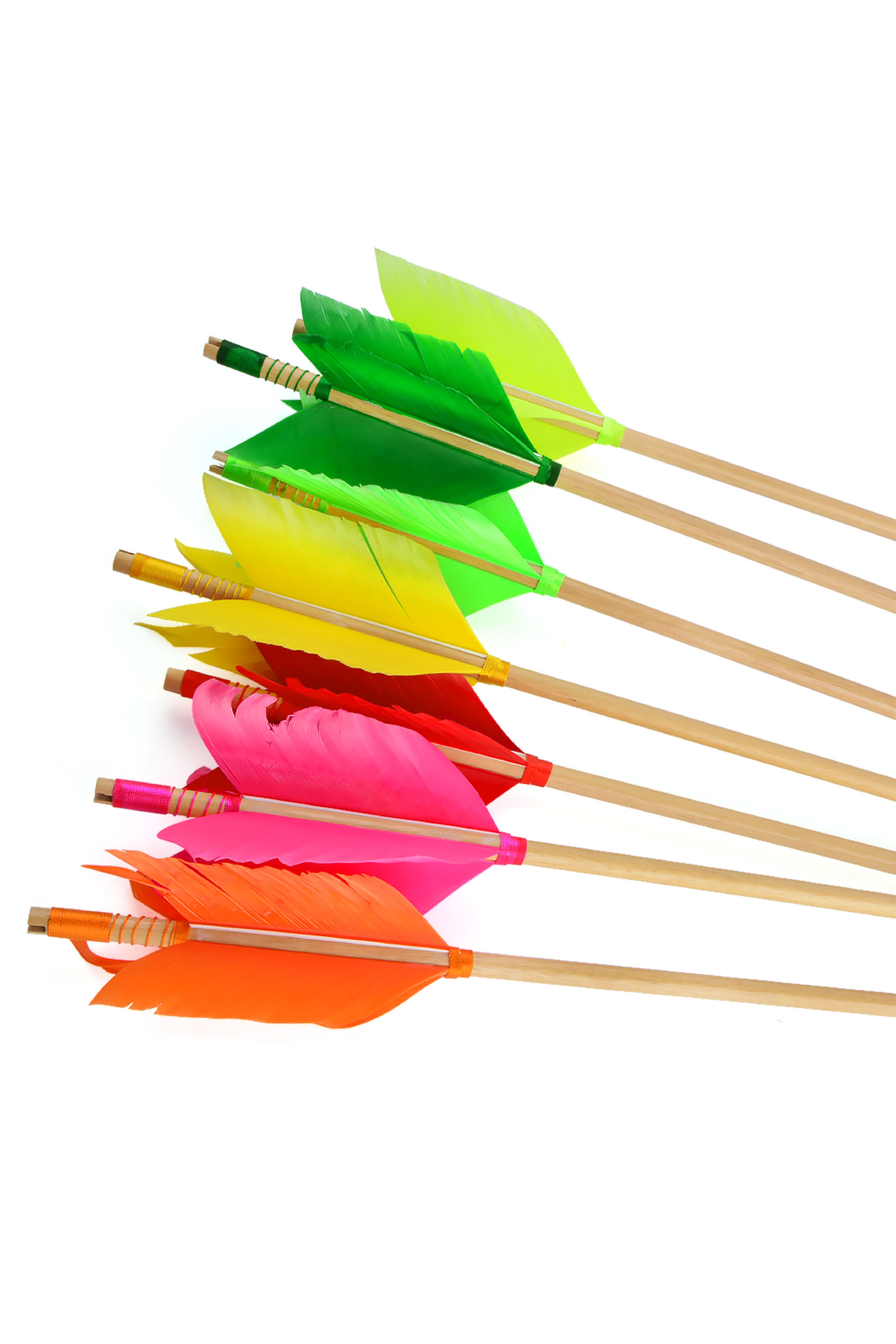 81.5cm Indonesian White Wood Arrows, 4-Turkey Feather Fletching