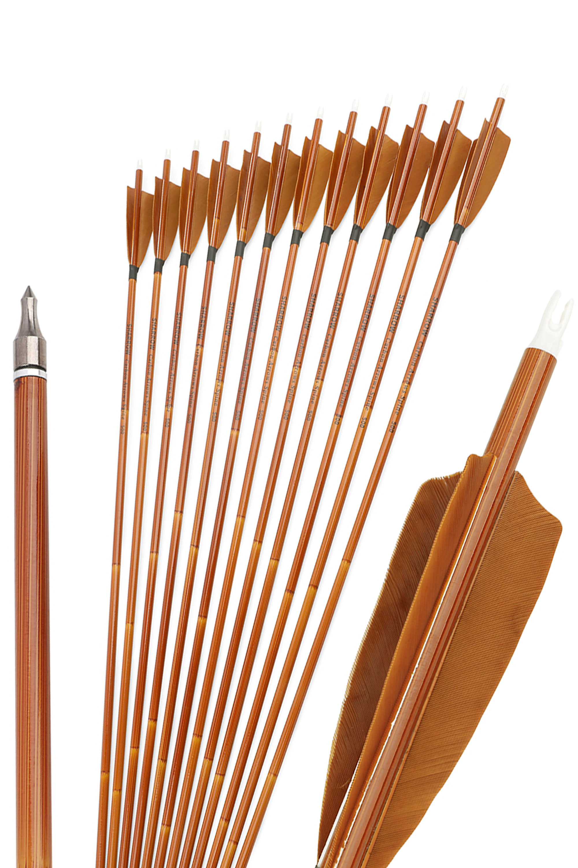 SHARROW 500 Spine Carbon Bamboo Arrows - 12 Pack