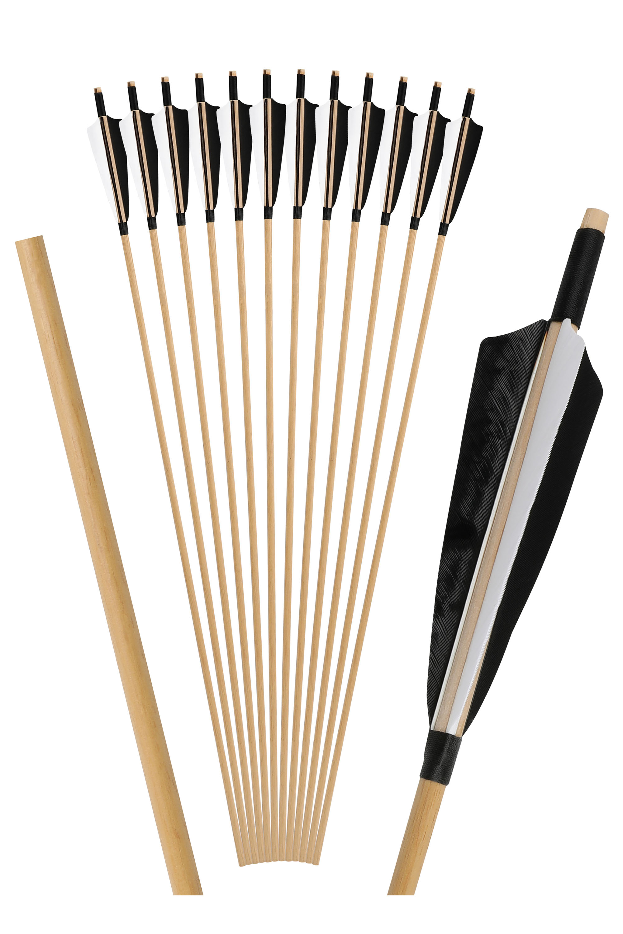 80cm Traditional White Wood Arrows,