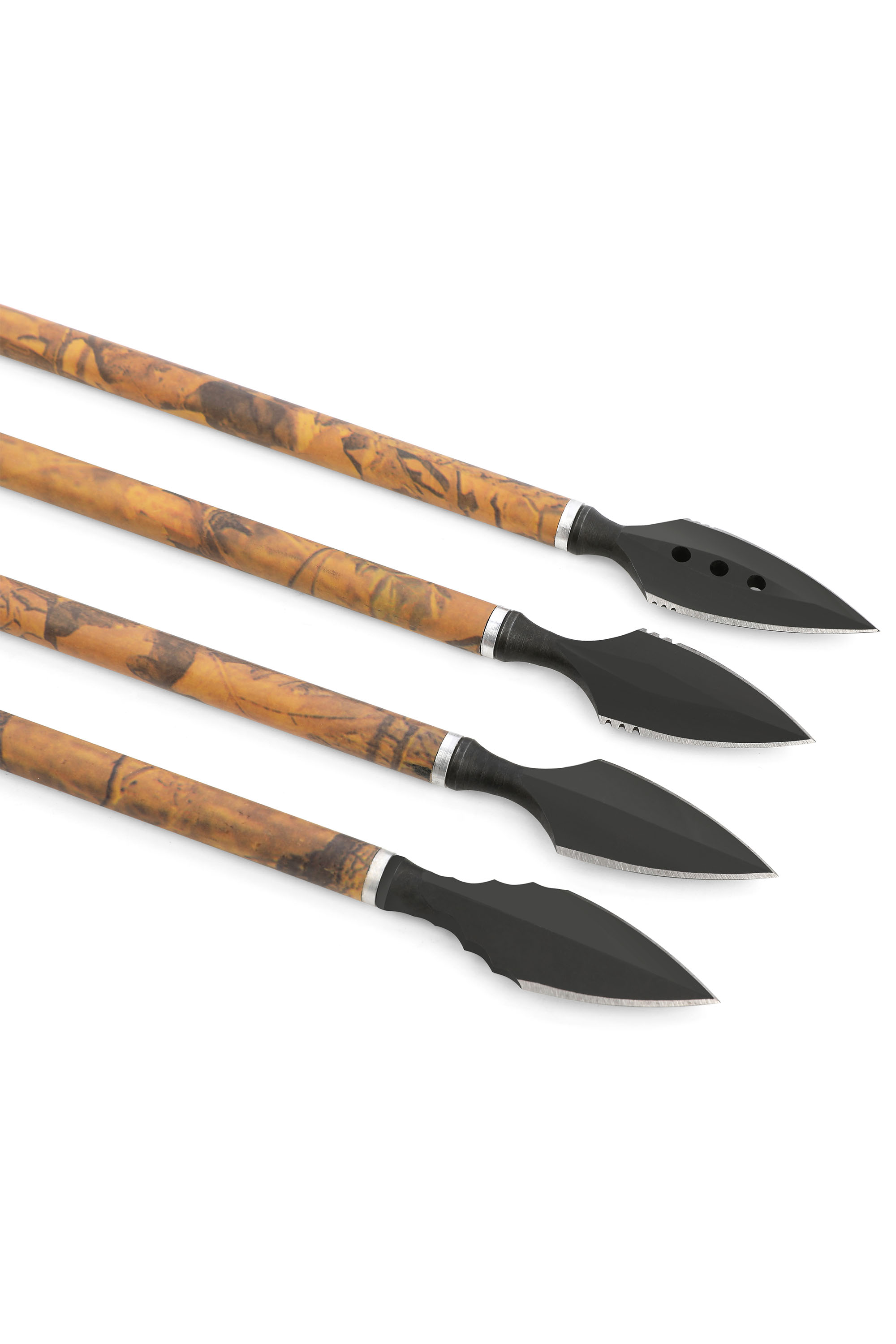 High Carbon Steel Arrowheads – 180-200 Grain, Universal Thread, 4 Styles, Pack of 12