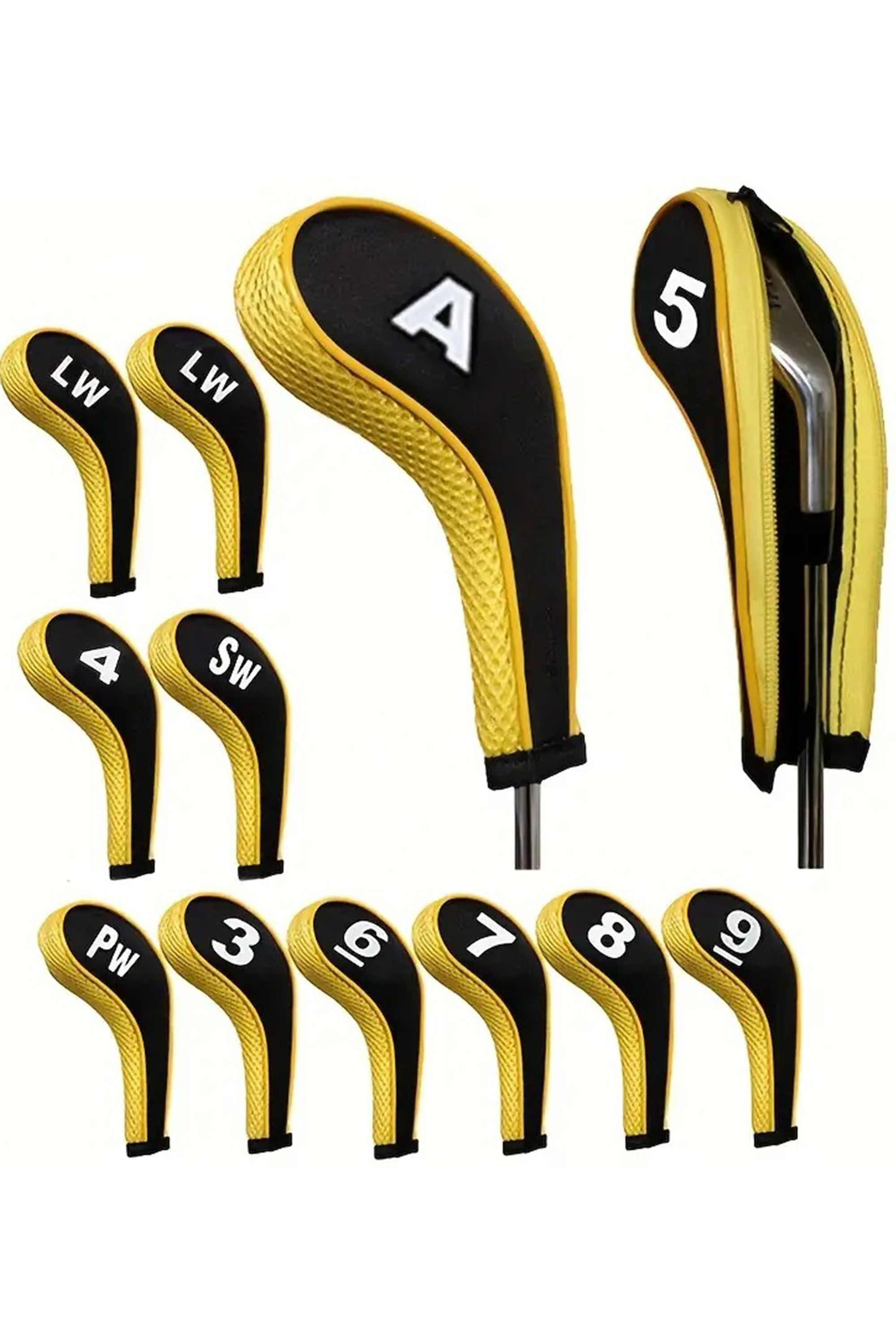 Golf Headcovers Set Driver Fairway Hybrid Tags Protection