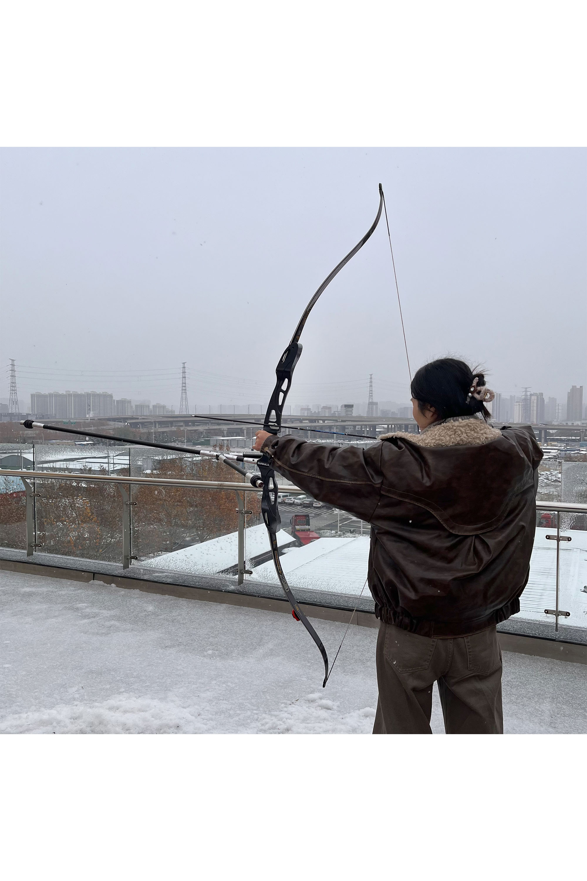 Archery Carbon Stabilizer Balance Bar Kit for Bow Target 28inch 45°