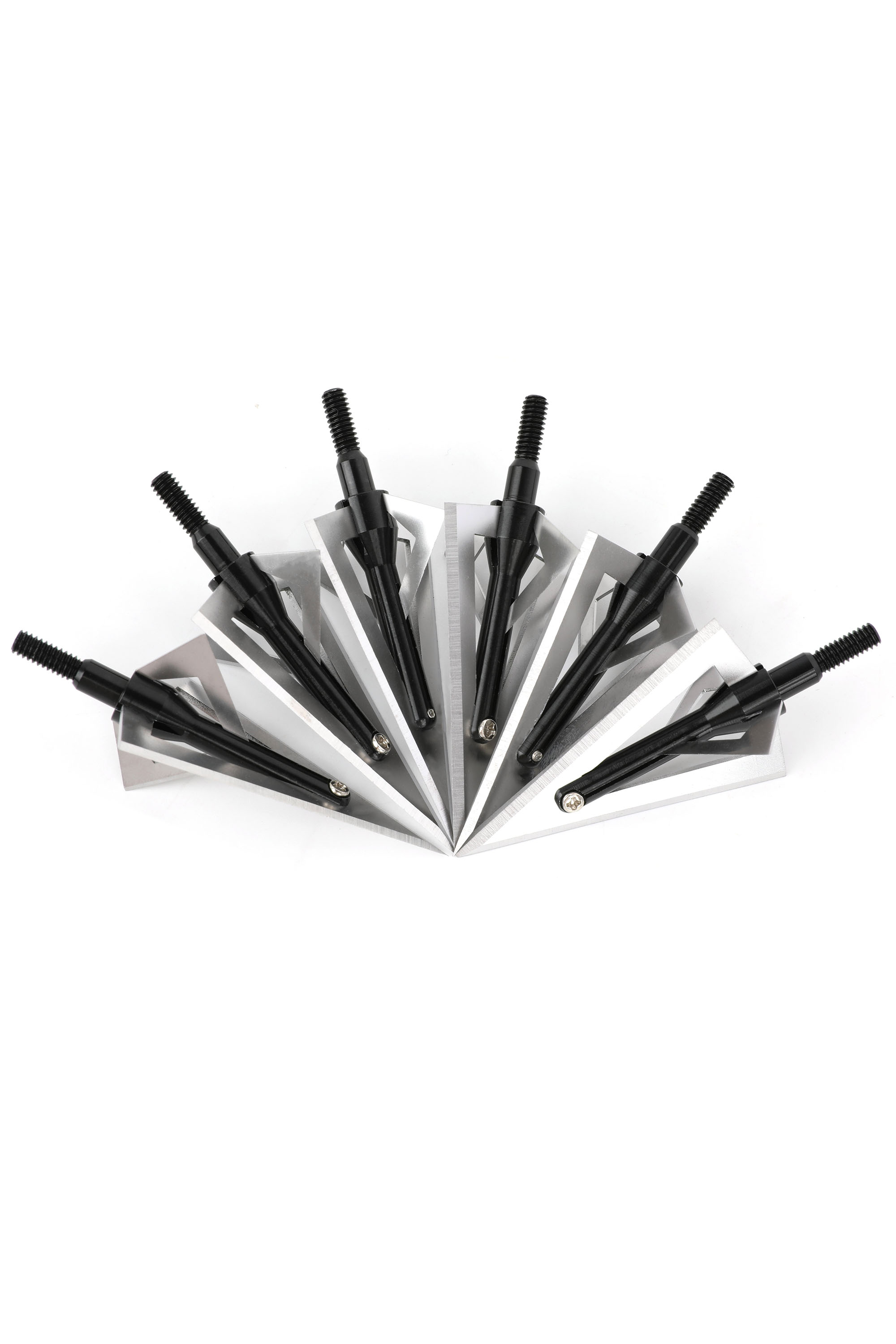 6 Pcs Broadhead Tips – 420 Steel Blades, 6061 Aluminum Shaft