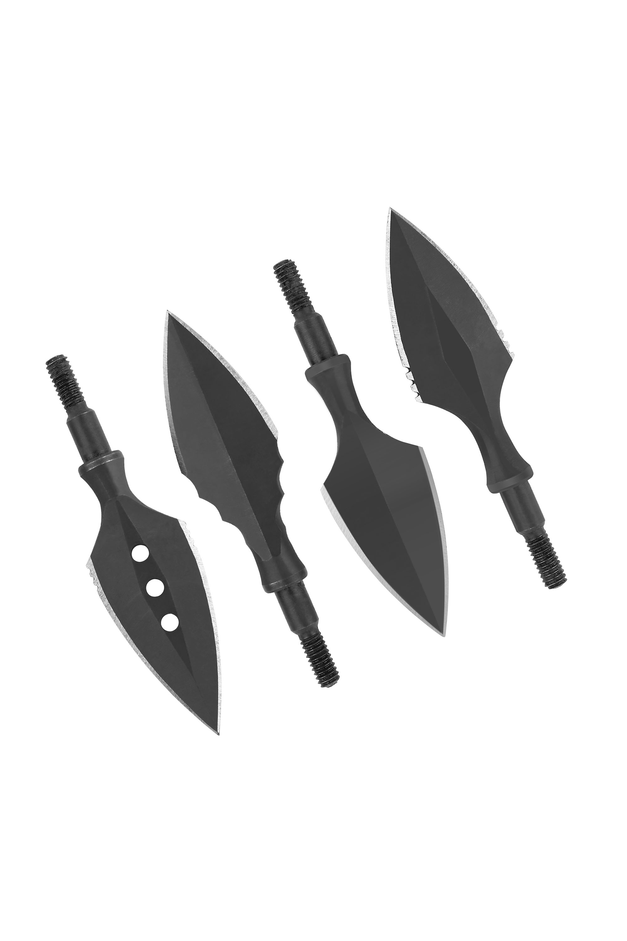 High Carbon Steel Arrowheads – 180-200 Grain, Universal Thread, 4 Styles, Pack of 12