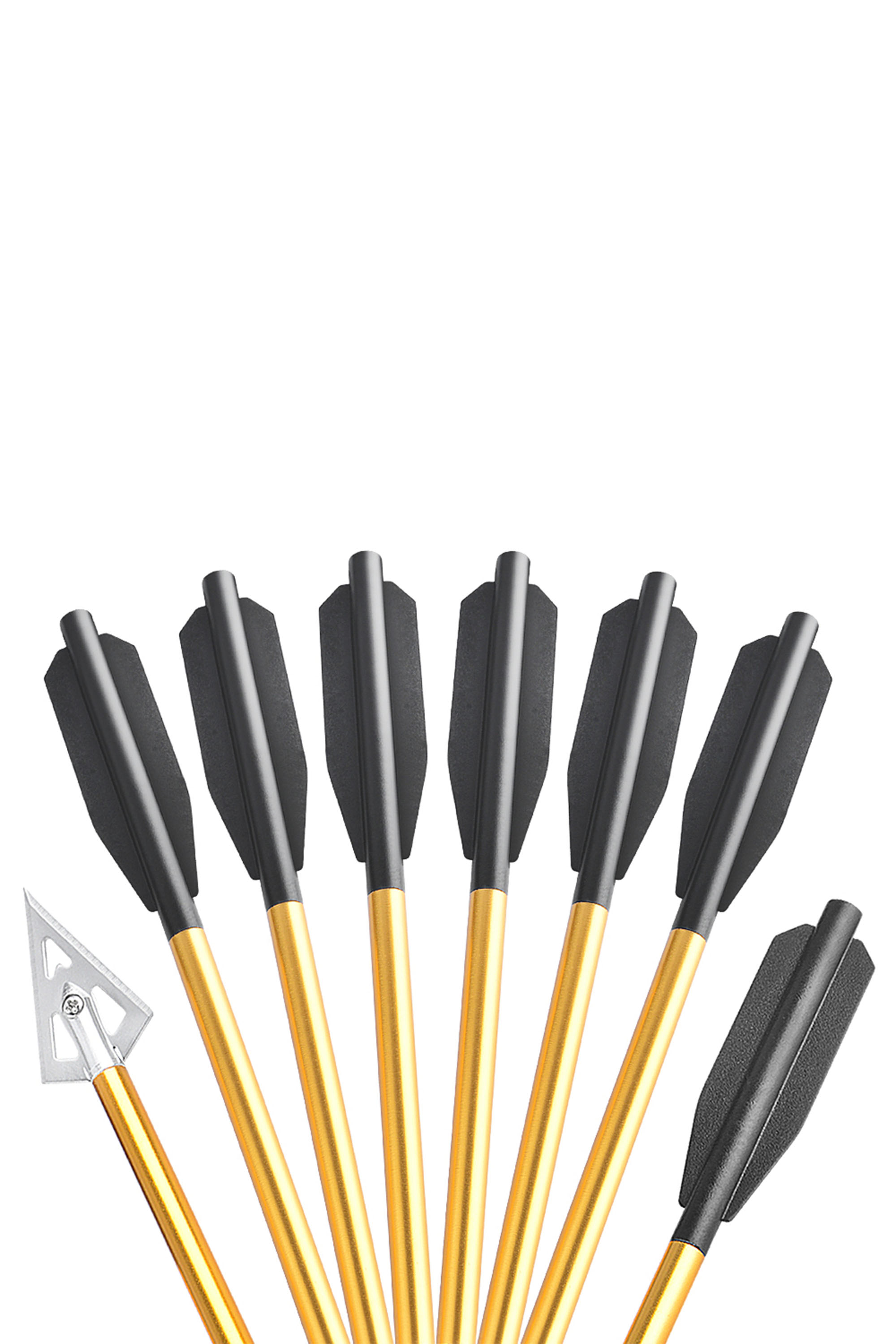 Aluminum Mini Bolts for Crossbows – 7.8g, Razor-Sharp Broadheads, 6 Pack