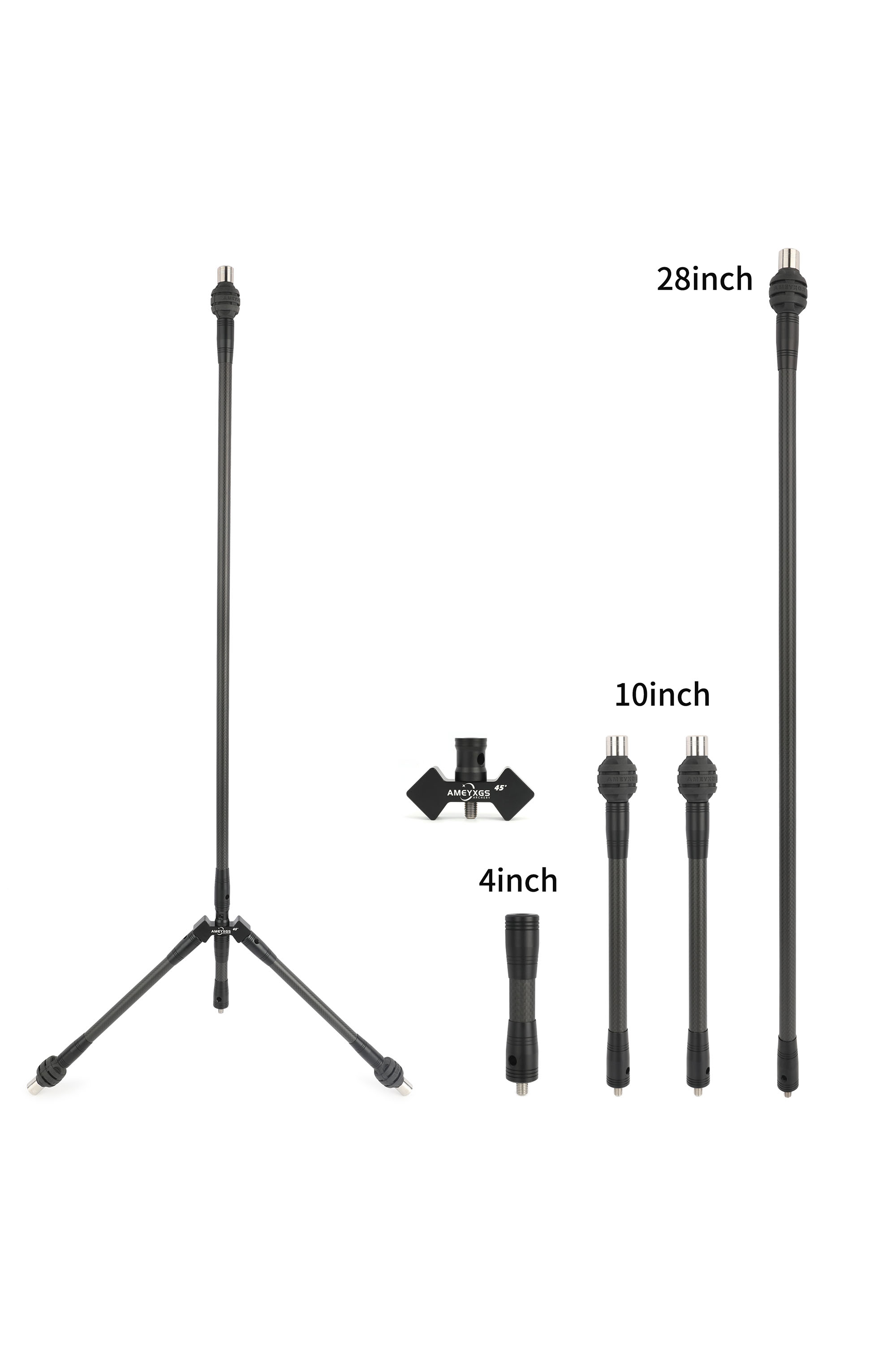 Archery Carbon Stabilizer Balance Bar Kit for Bow Target 28inch 45°