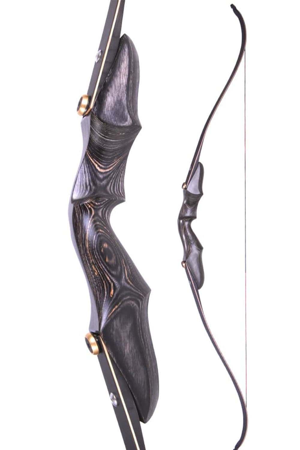 58" Wooden Traditional Recurve Bow ILF Takedown 20–50 lbs