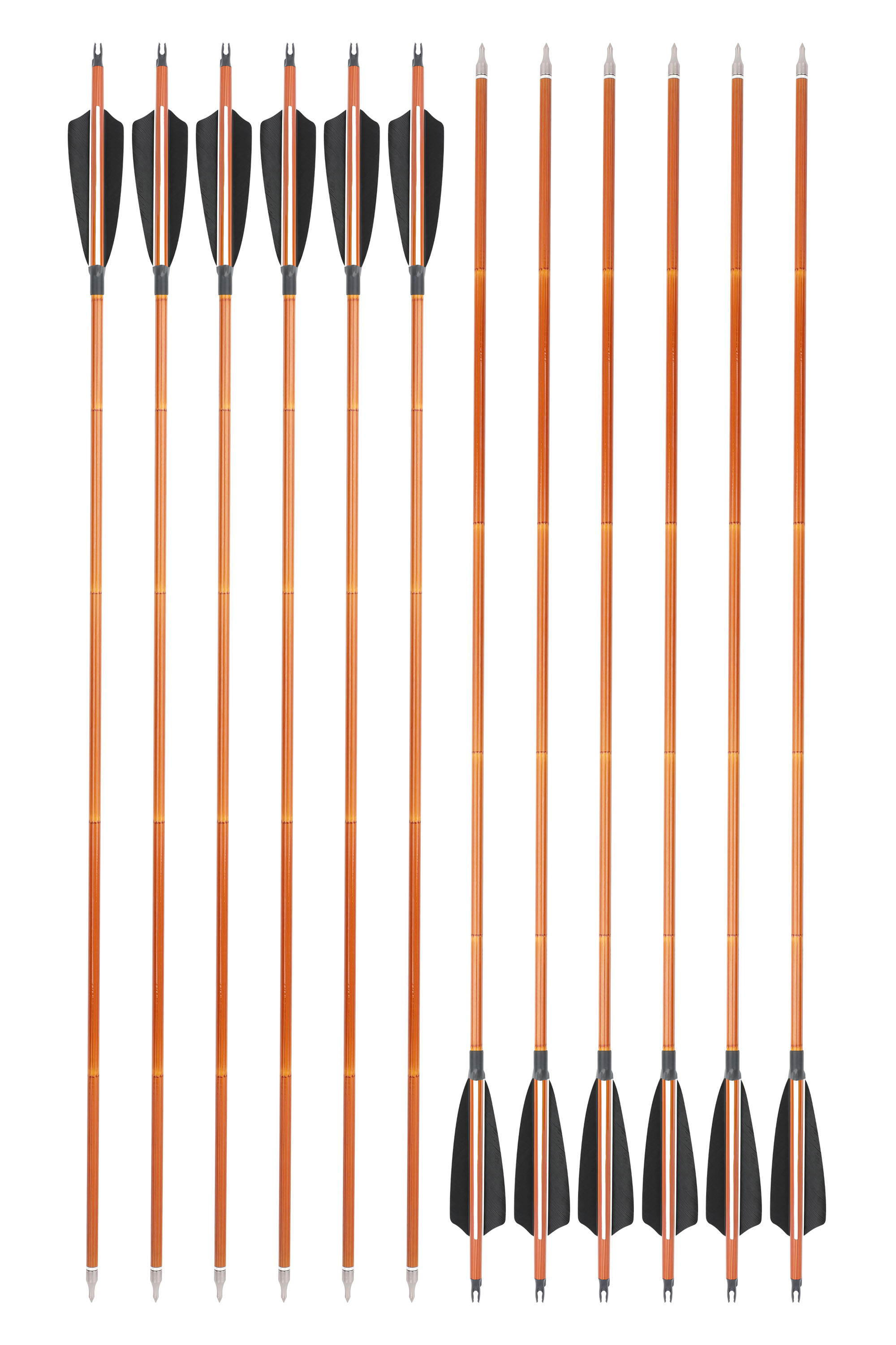 SHARROW Custom Carbon Arrows – 31.6" Total Length, 4" Shield Turkey Feather
