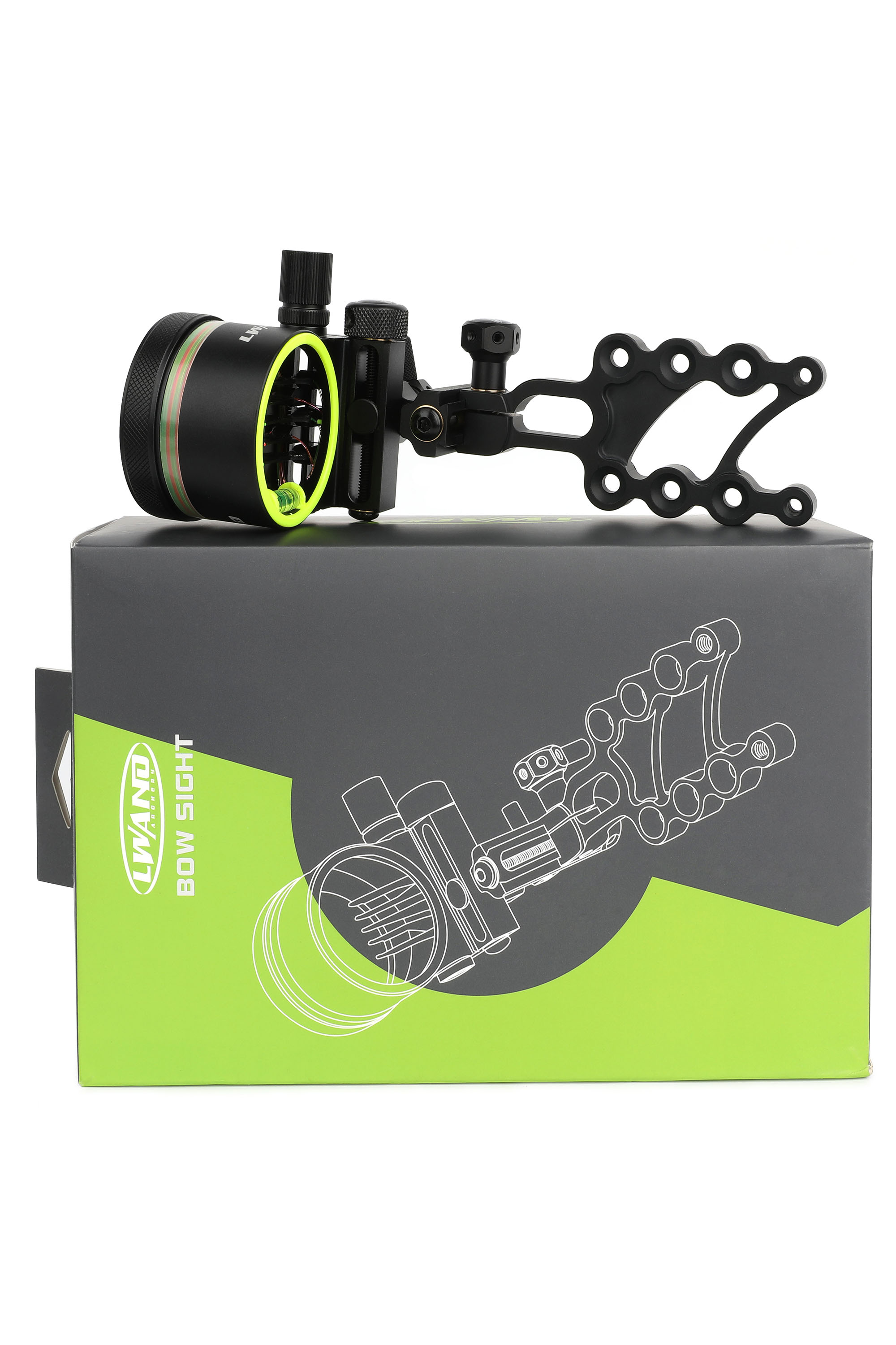 0.019" Fiber Optic Bow Sight, Micro-Adjustable, Right Hand, Black