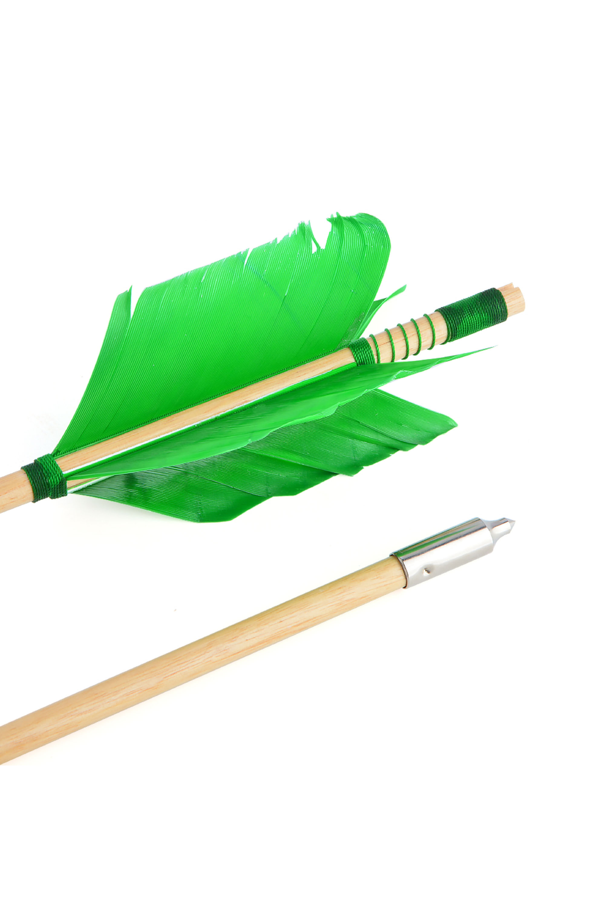 81.5cm Indonesian White Wood Arrows, 4-Turkey Feather Fletching