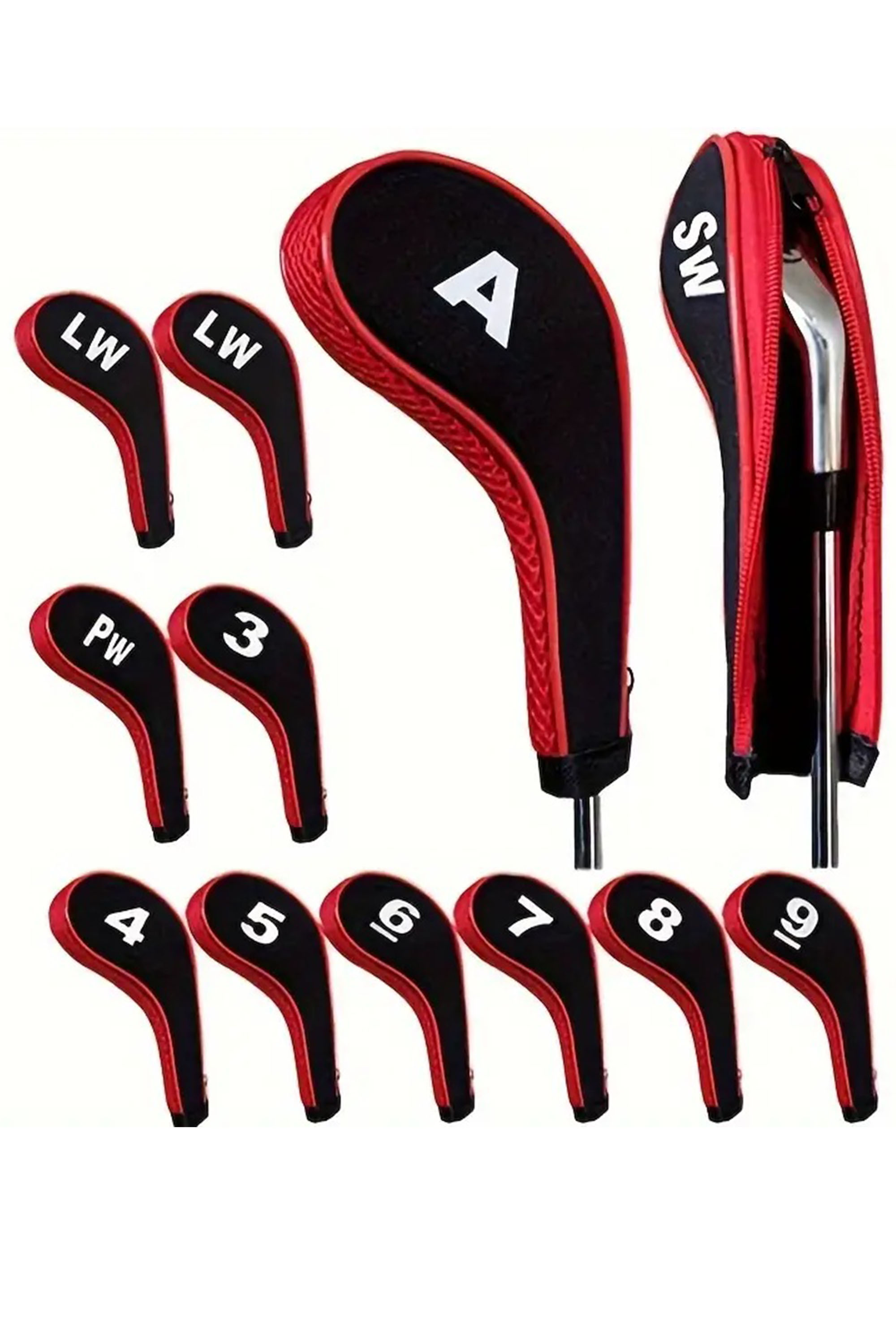 Golf Headcovers Set Driver Fairway Hybrid Tags Protection