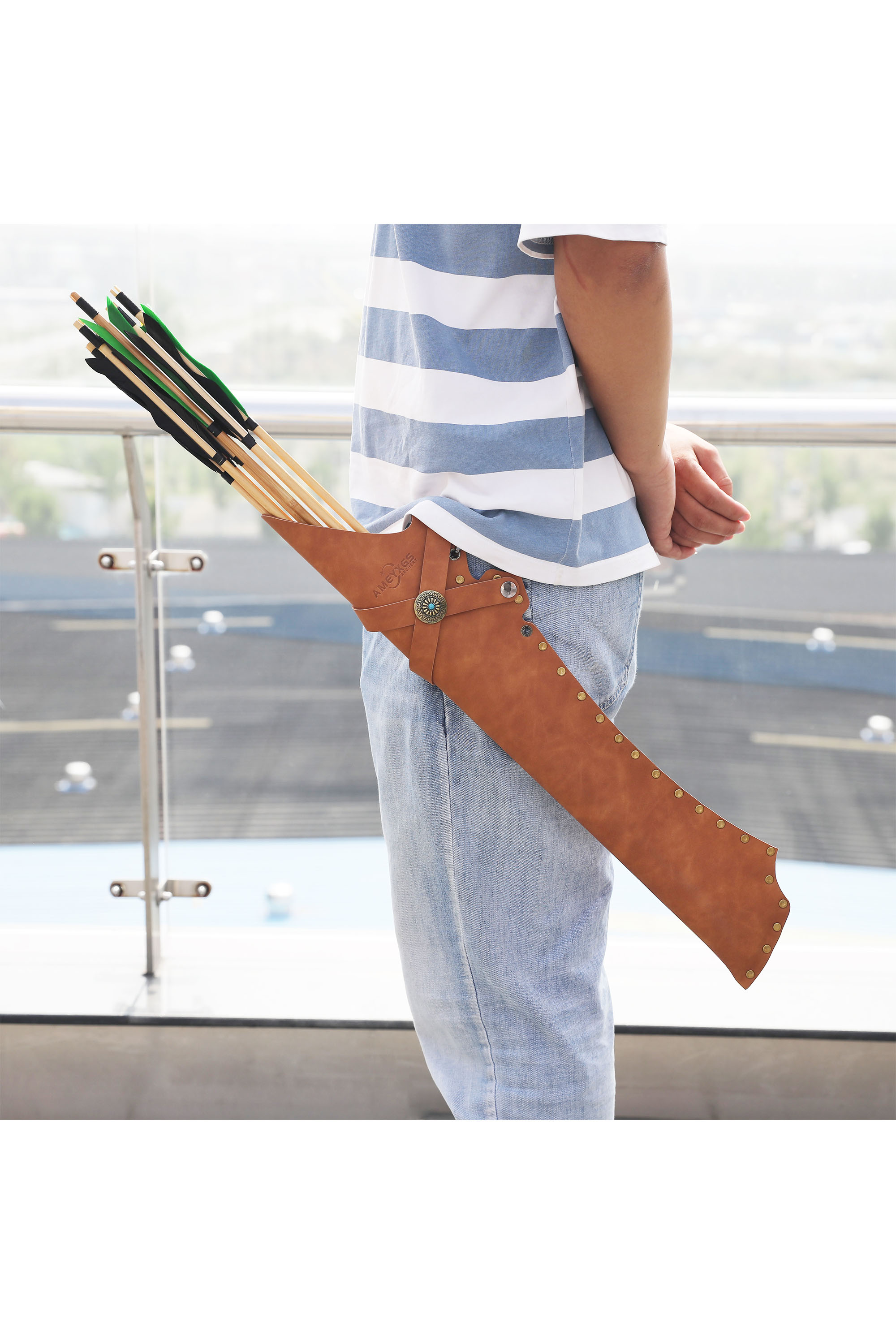 Leather Archery Hip Quiver Adjustable Arrow Holder