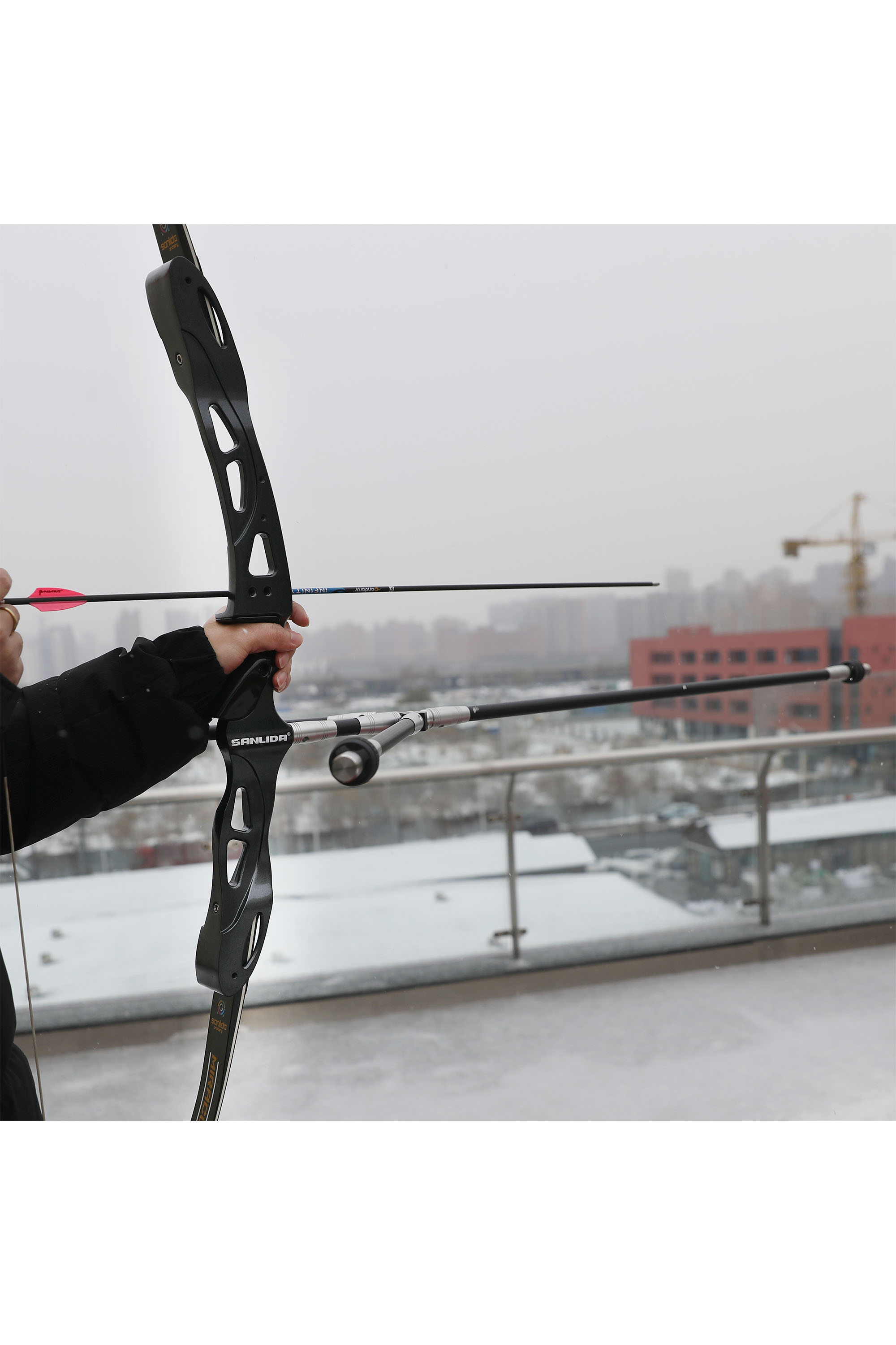 Archery Carbon Stabilizer Balance Bar Kit for Bow Target 28inch 45°