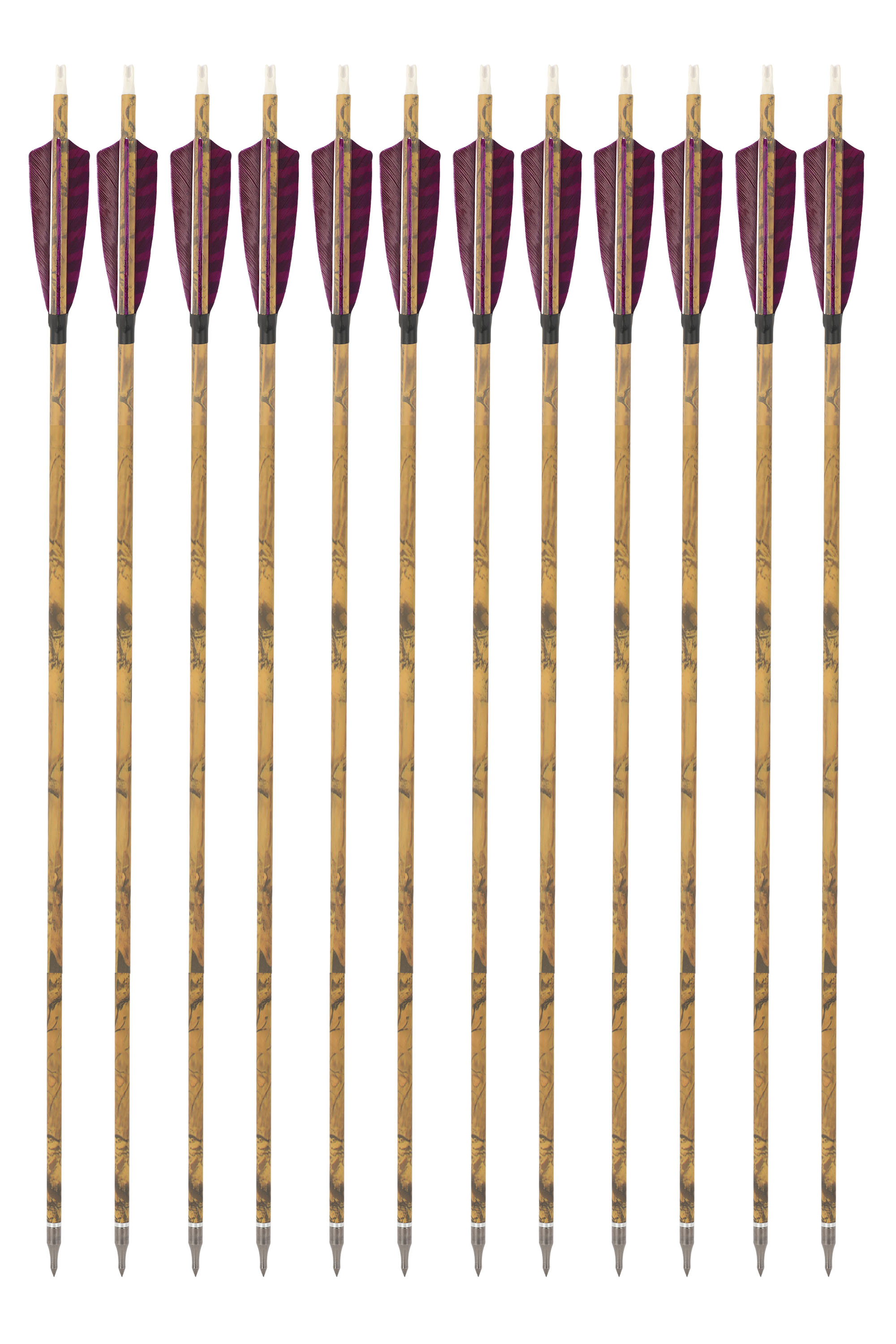 Mixed Carbon Arrows, SP500, 6.2mm Inner Diameter, 12-Pack