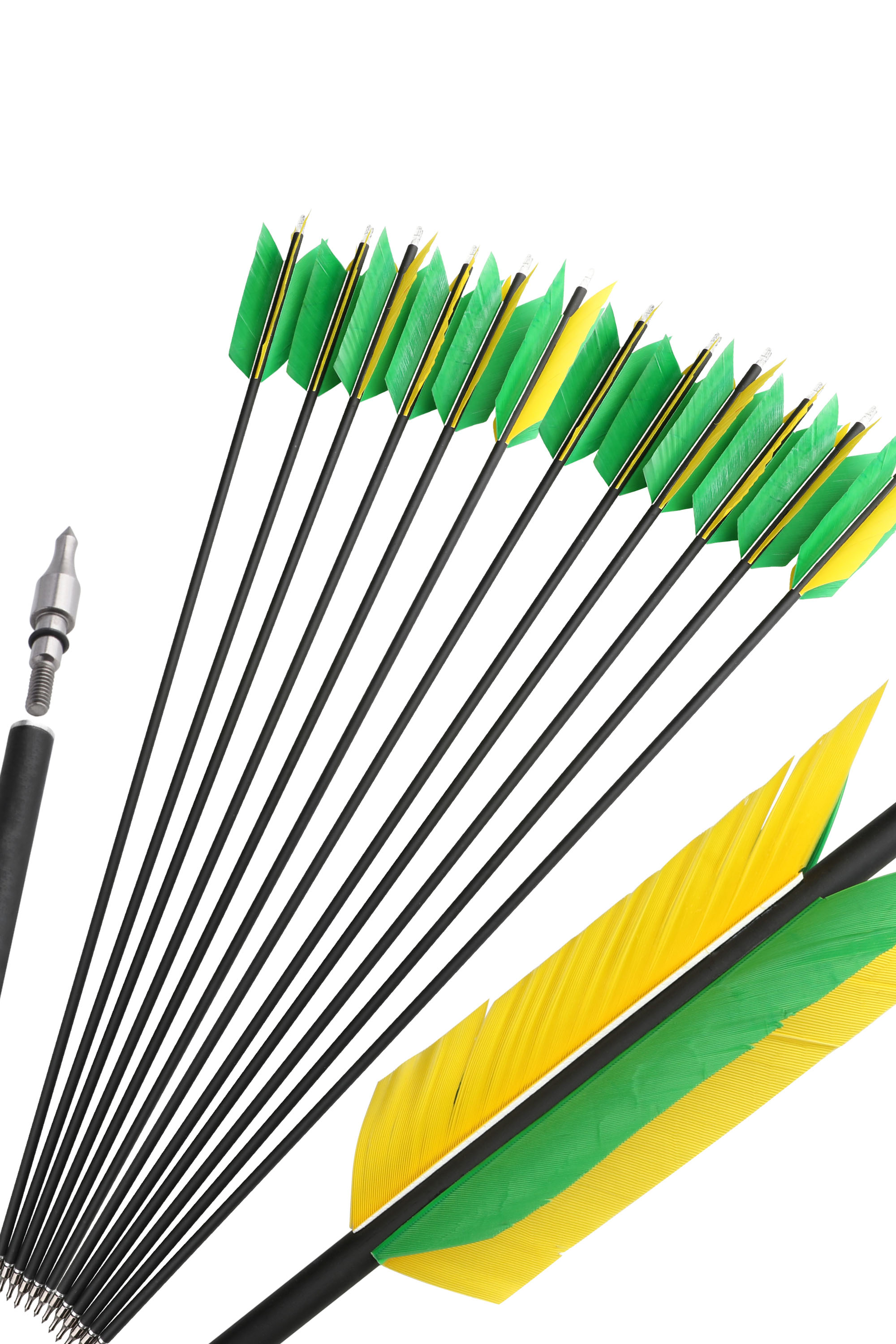 Arrows – 31.5" Length, 4" Flu Flu Feathers, 100-Grain Field Points