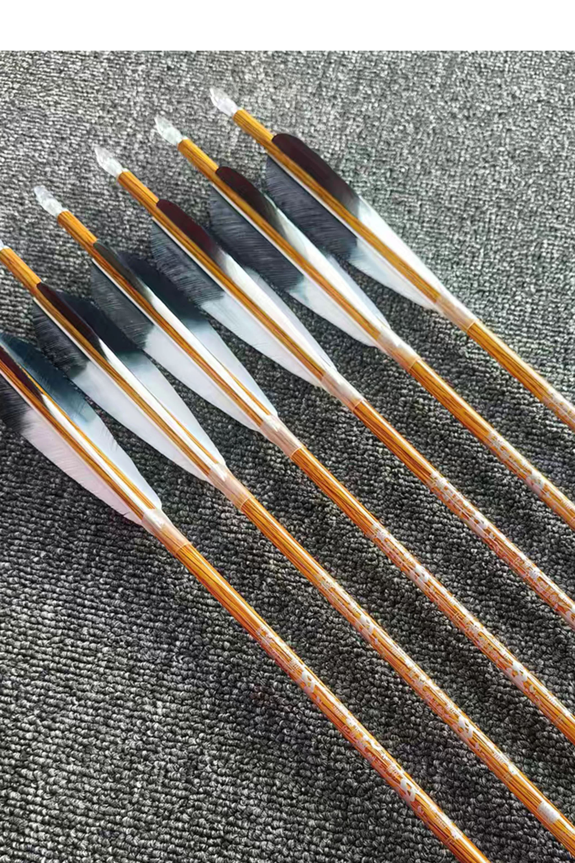 Zhan Ge Carbon Arrow Turkey feather Hunting Arrow Spine500-800