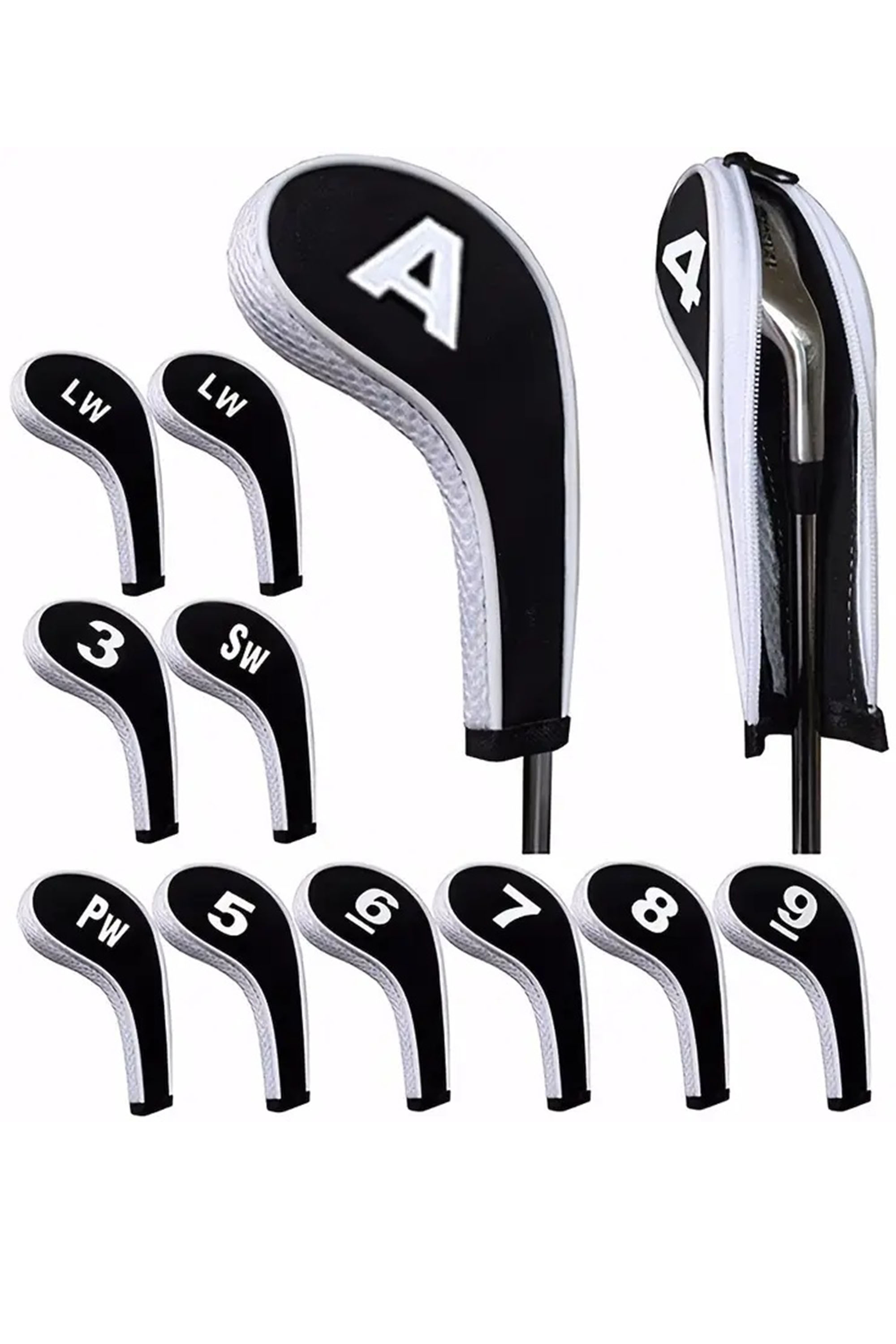 Golf Headcovers Set Driver Fairway Hybrid Tags Protection