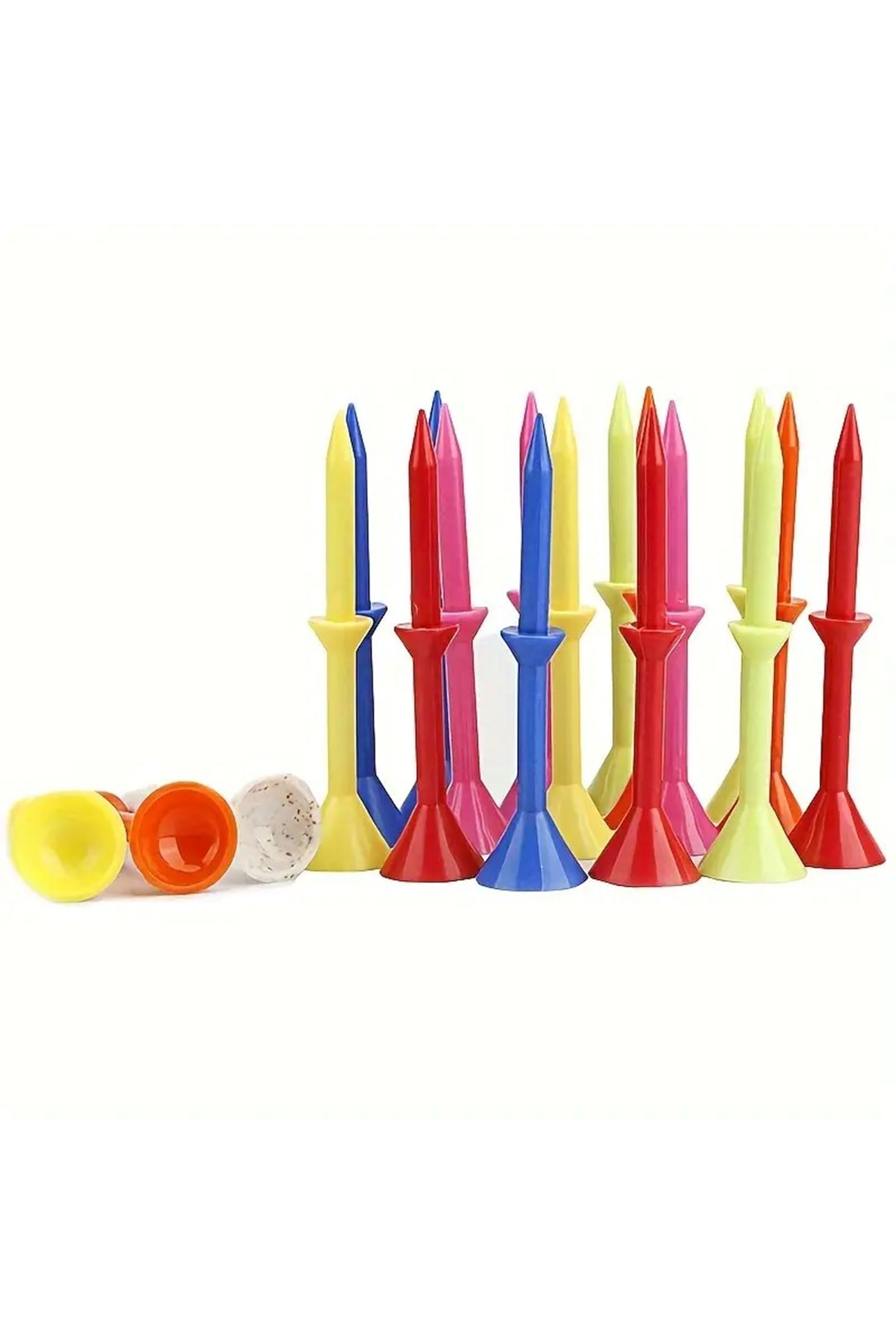 83mm Mixed Color Golf Tees, 50-Piece Durable Rubber Blend Set