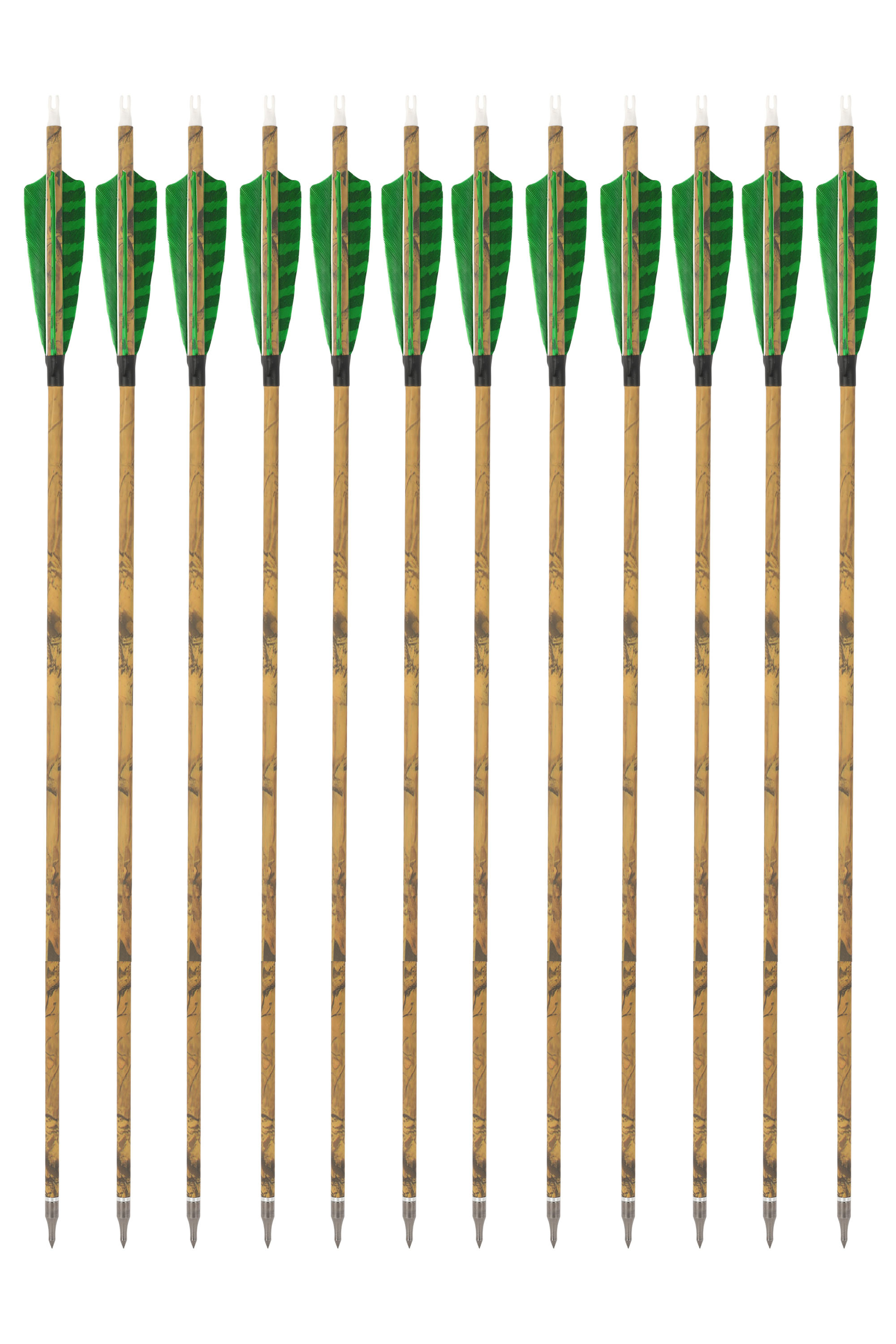 Mixed Carbon Arrows, SP500, 6.2mm Inner Diameter, 12-Pack