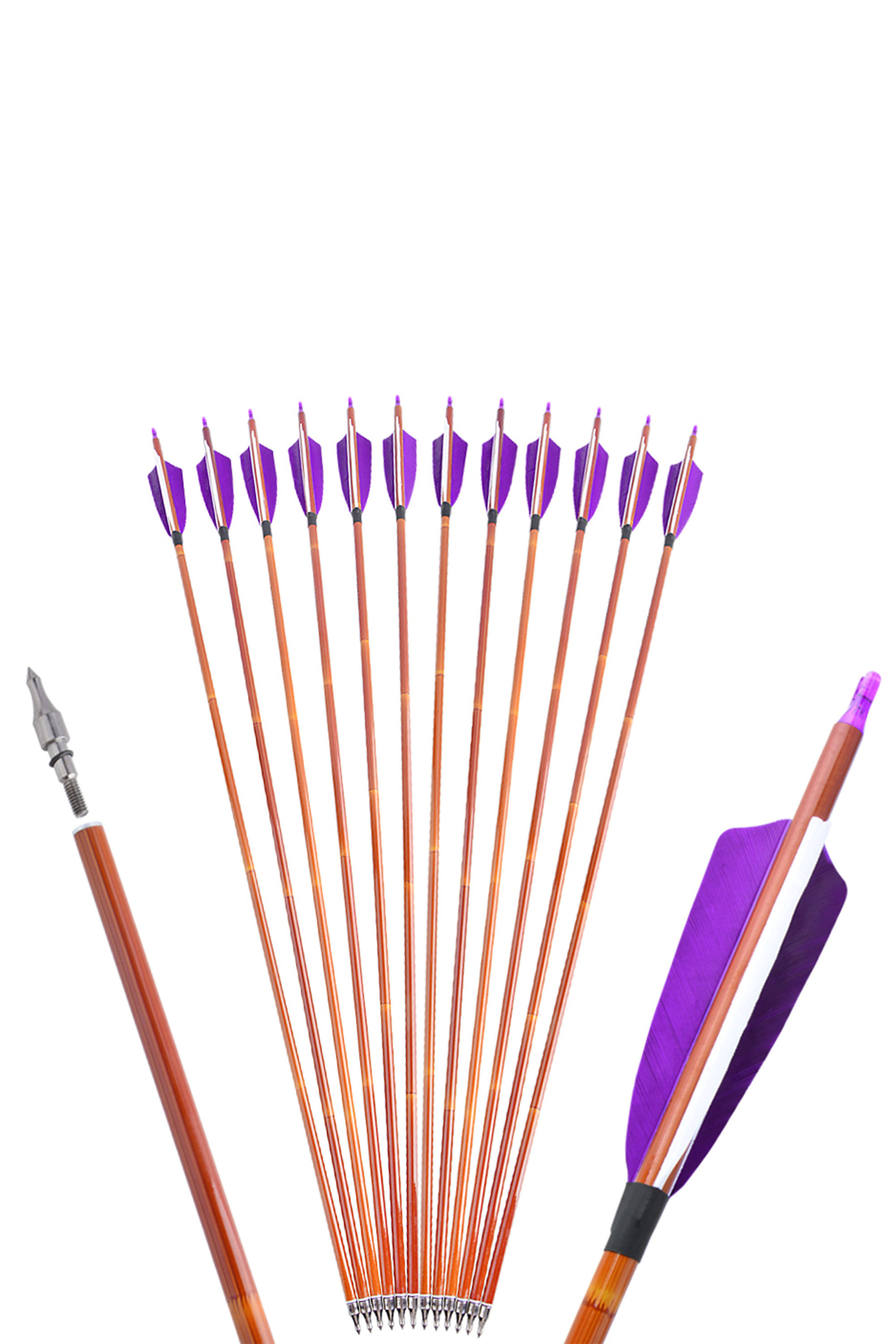 Mixed Carbon Arrows with Real Feather Fletching