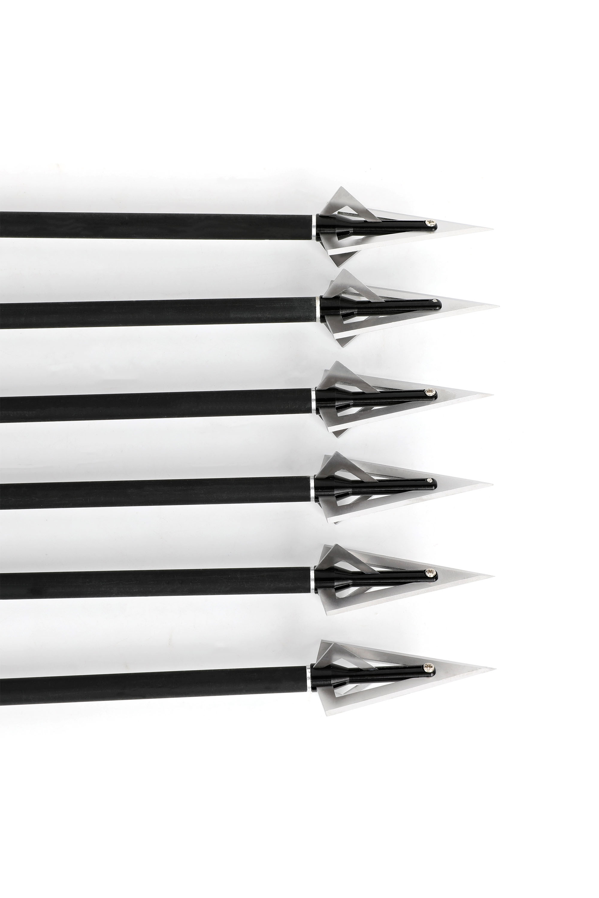 6 Pcs Broadhead Tips – 420 Steel Blades, 6061 Aluminum Shaft