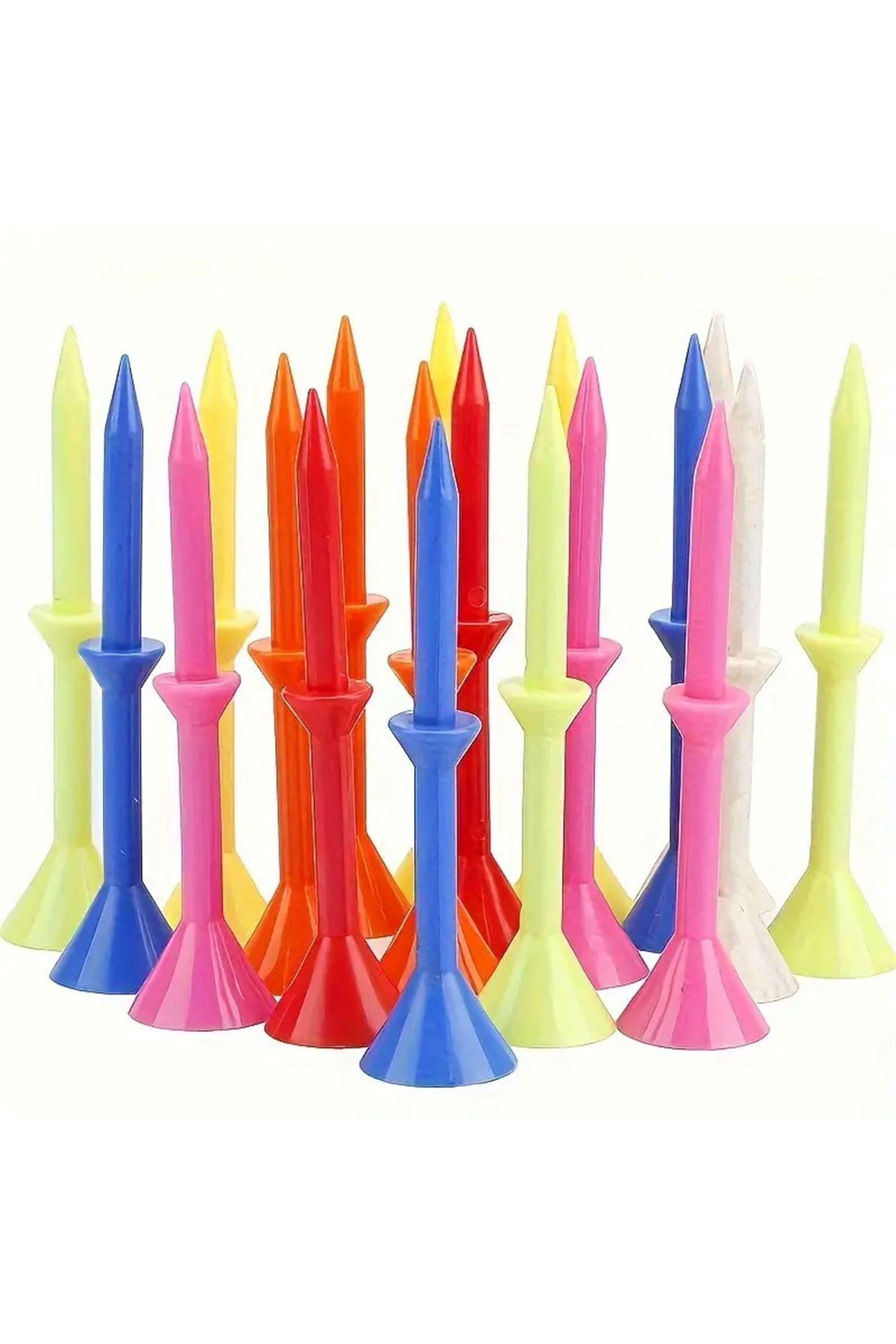 83mm Mixed Color Golf Tees, 50-Piece Durable Rubber Blend Set