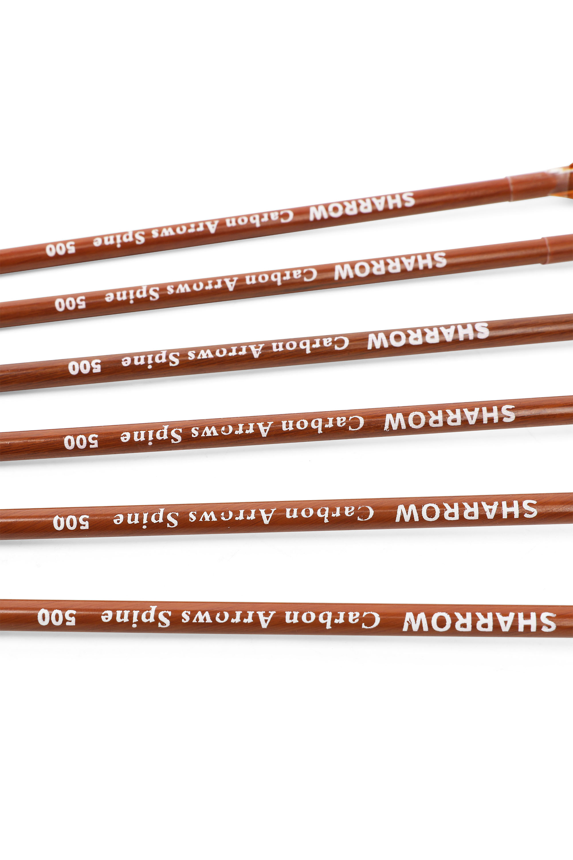 Mixed Carbon Arrows, SP500/600, 4" Brown Shield Feathers, 12-Pack