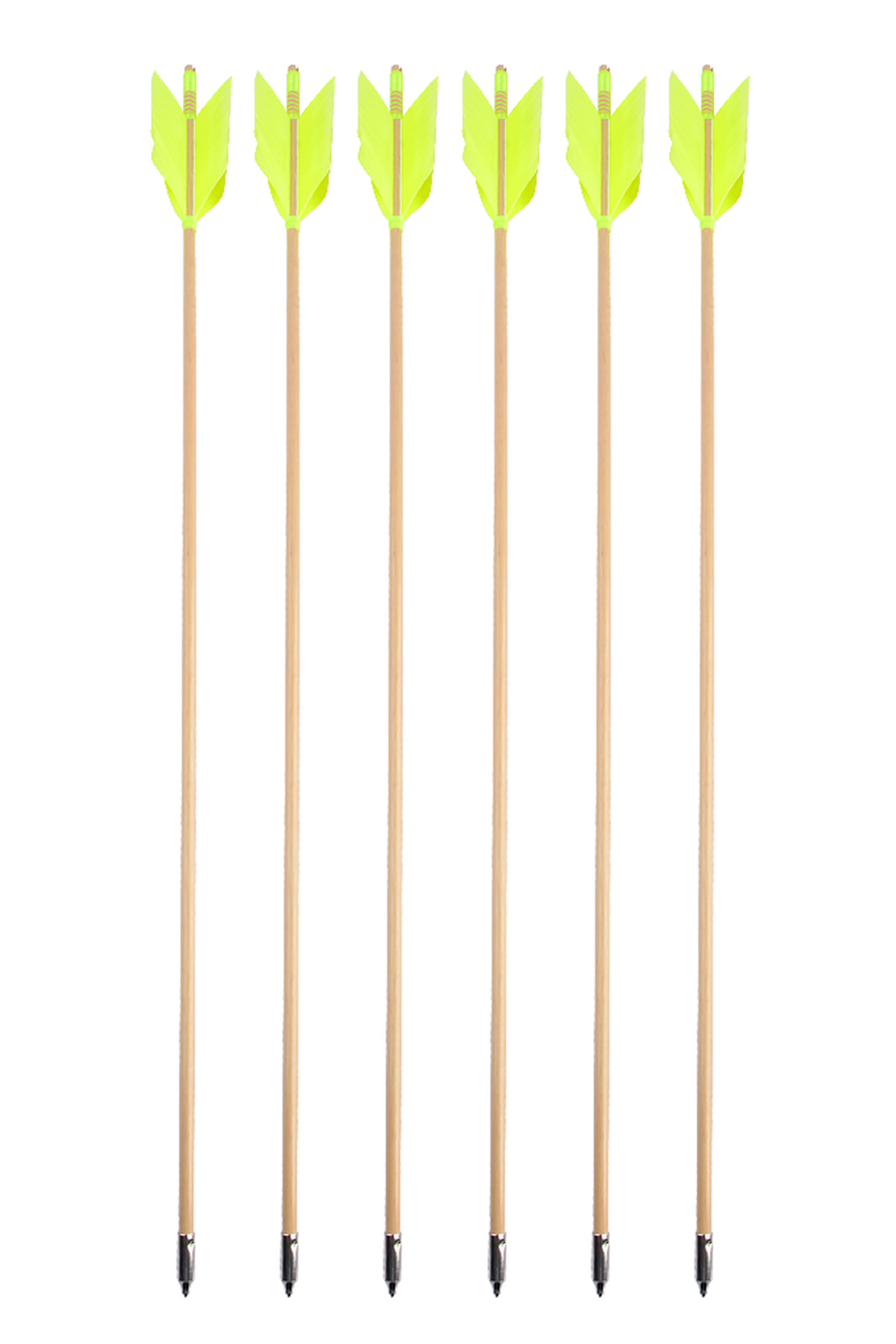 81.5cm Indonesian White Wood Arrows, 4-Turkey Feather Fletching