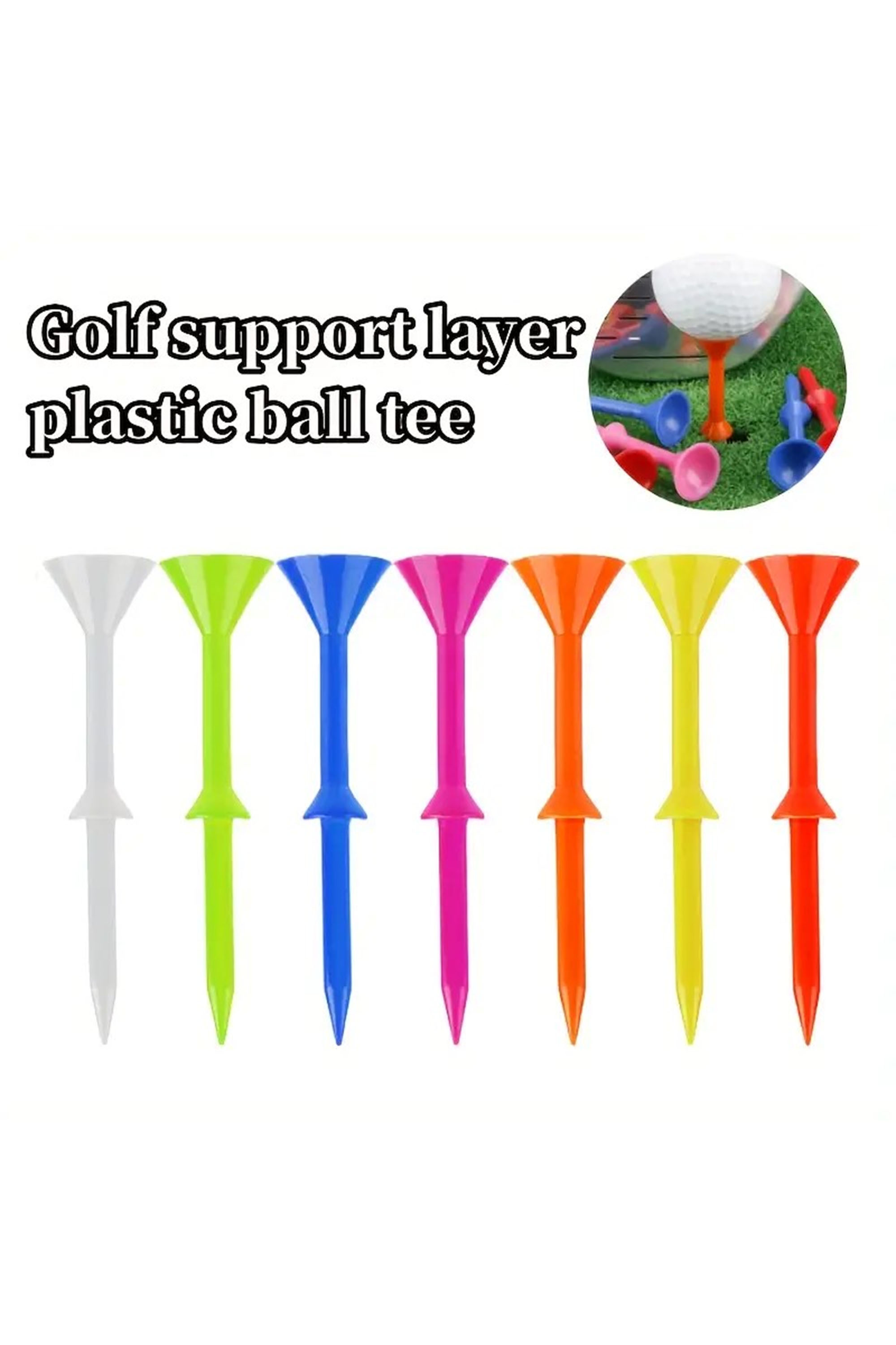 83mm Mixed Color Golf Tees, 50-Piece Durable Rubber Blend Set