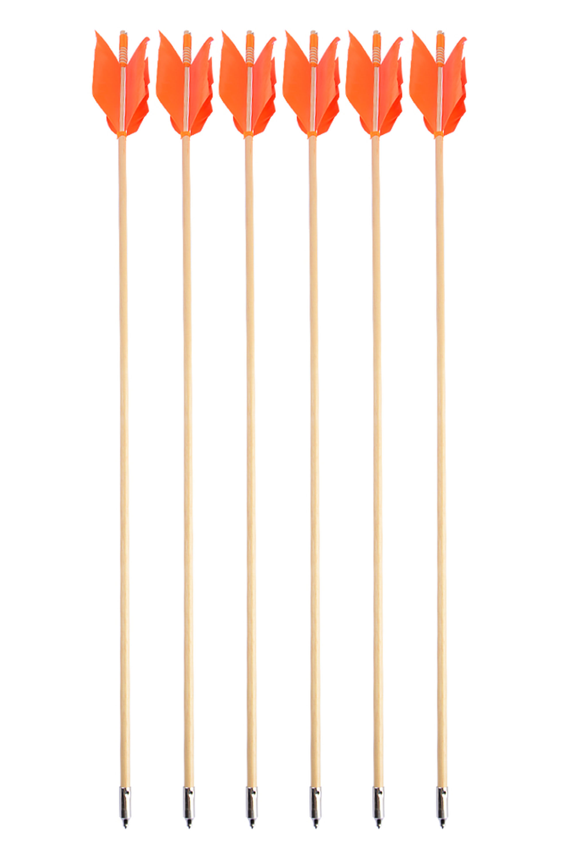 81.5cm Indonesian White Wood Arrows, 4-Turkey Feather Fletching