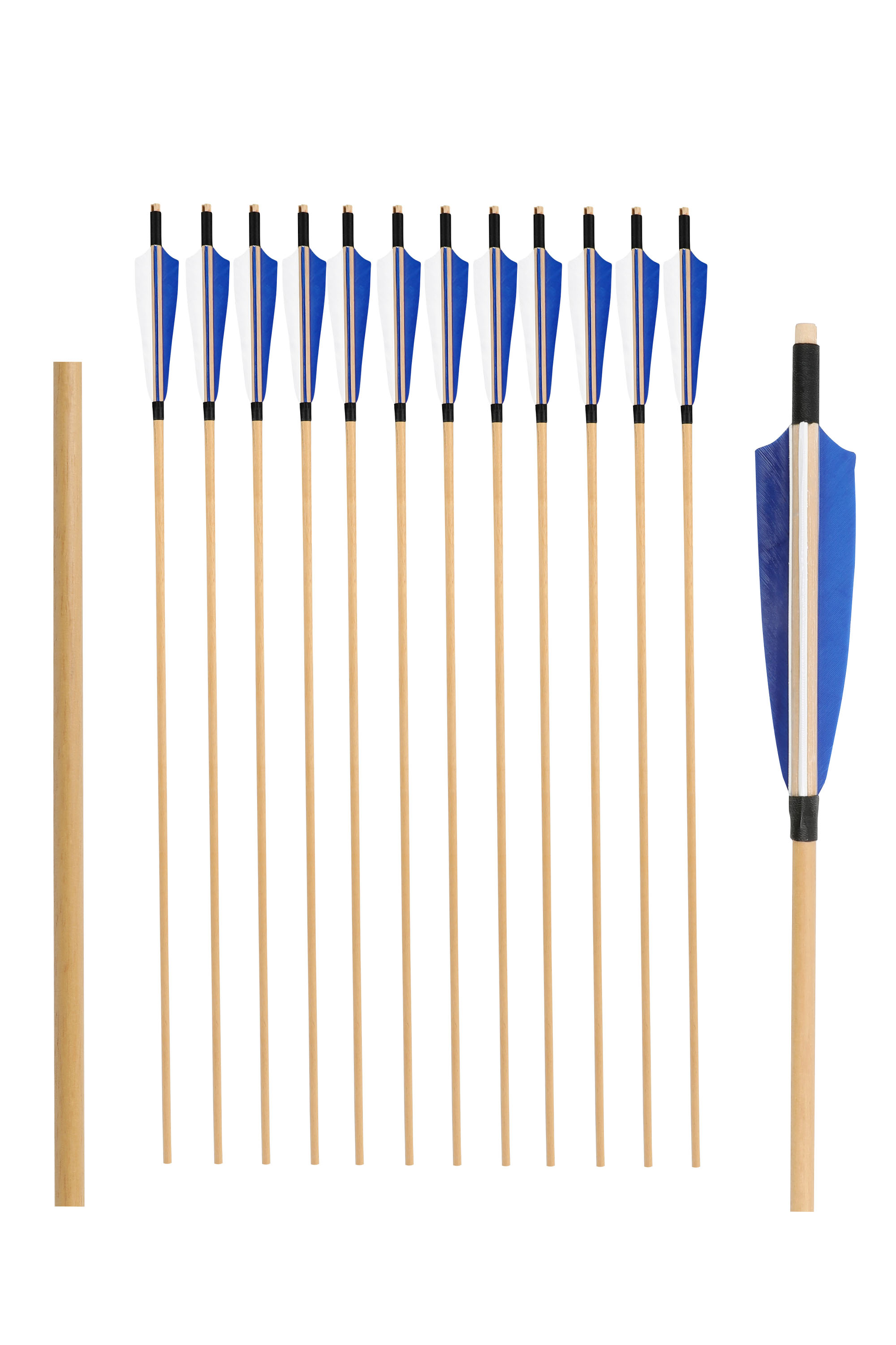 80cm Traditional White Wood Arrows,