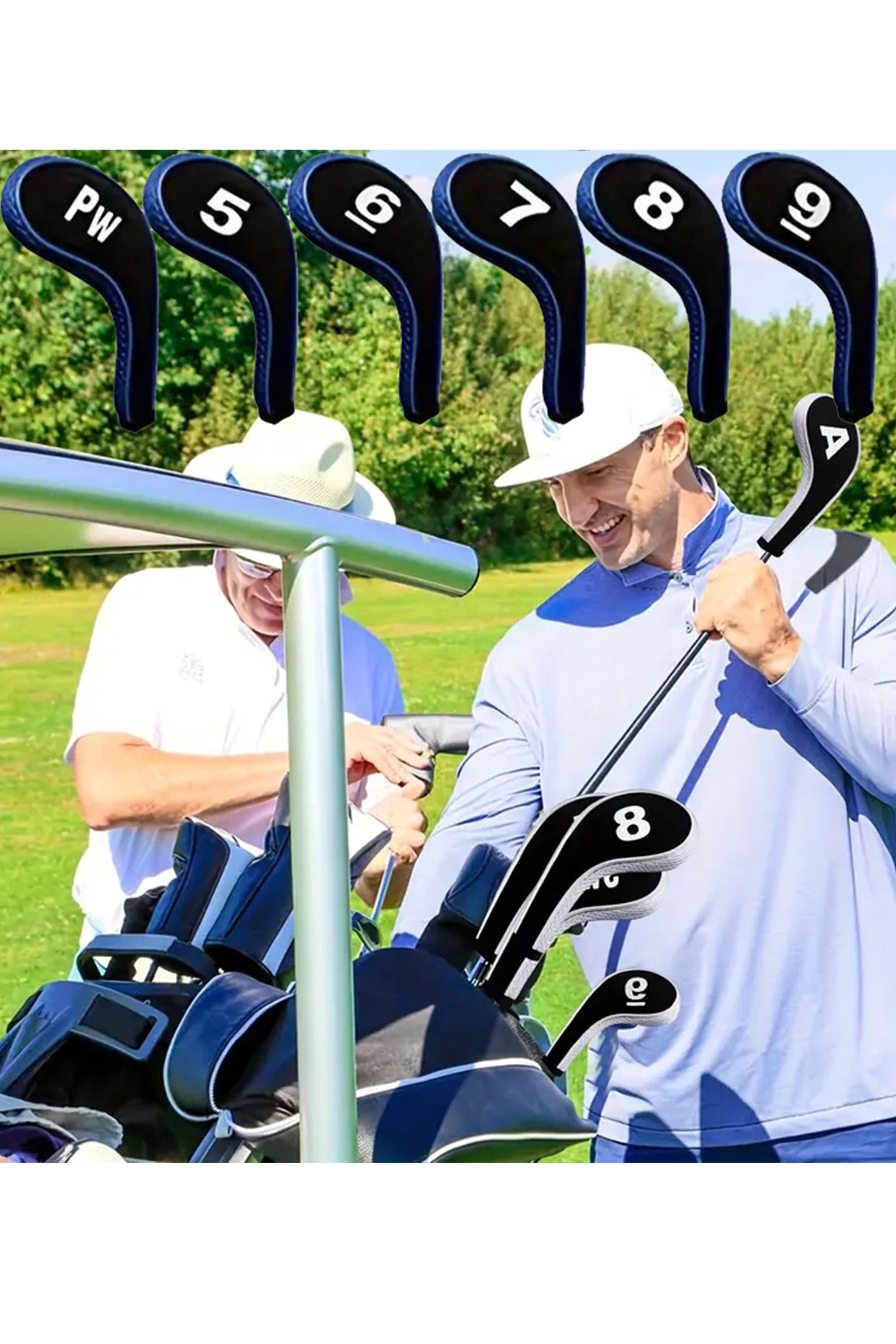 Golf Headcovers Set Driver Fairway Hybrid Tags Protection