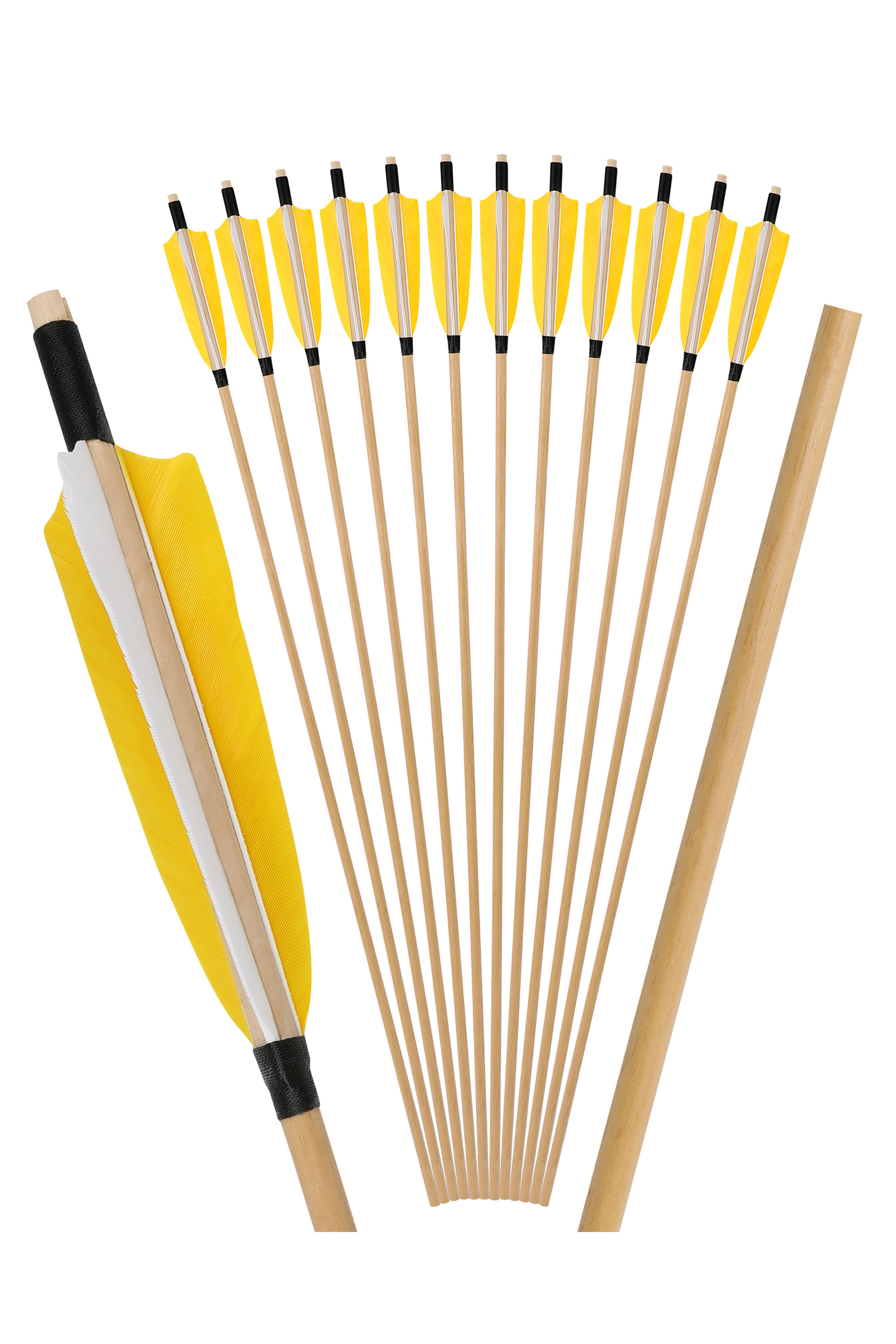 80cm Traditional White Wood Arrows,