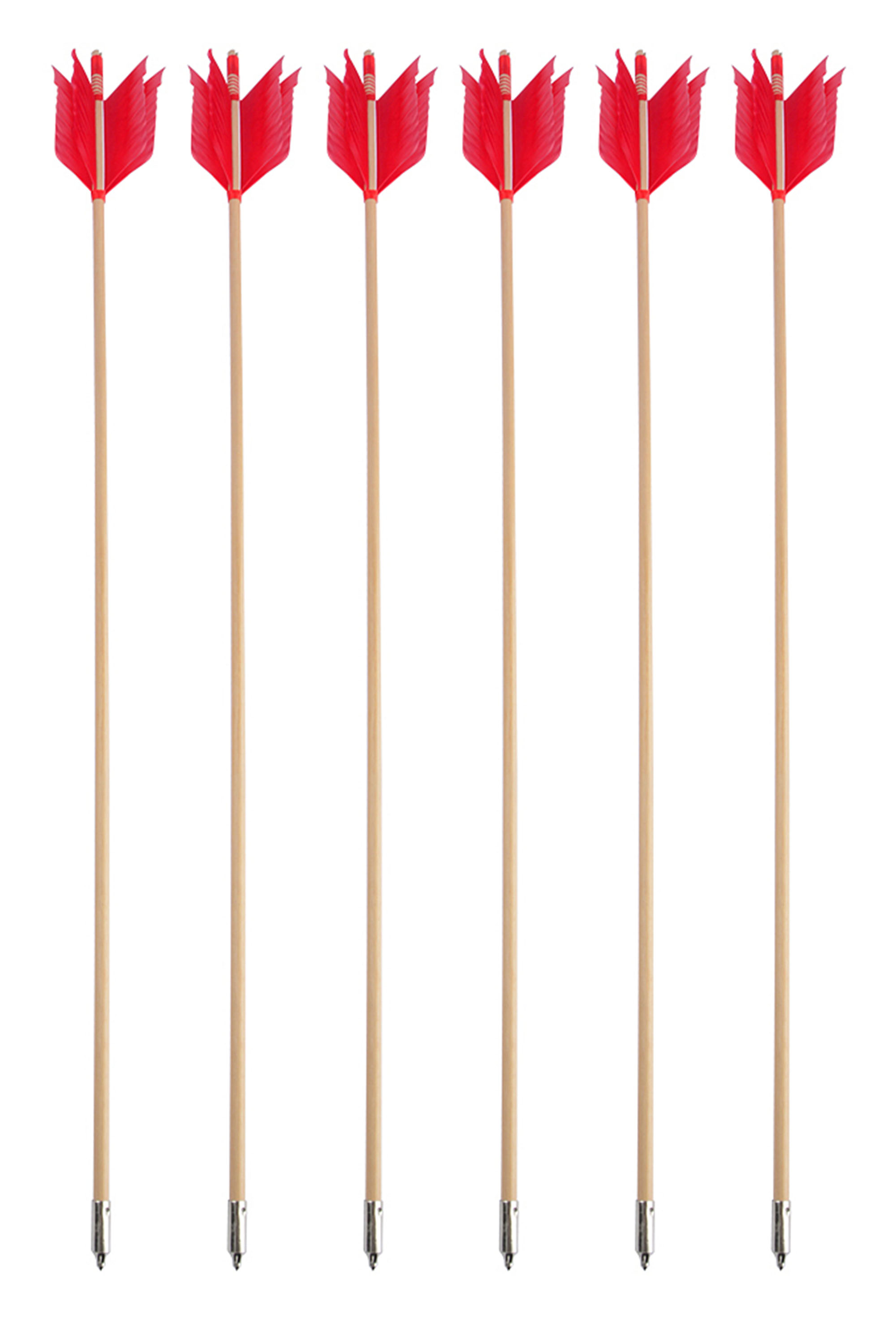 81.5cm Indonesian White Wood Arrows, 4-Turkey Feather Fletching