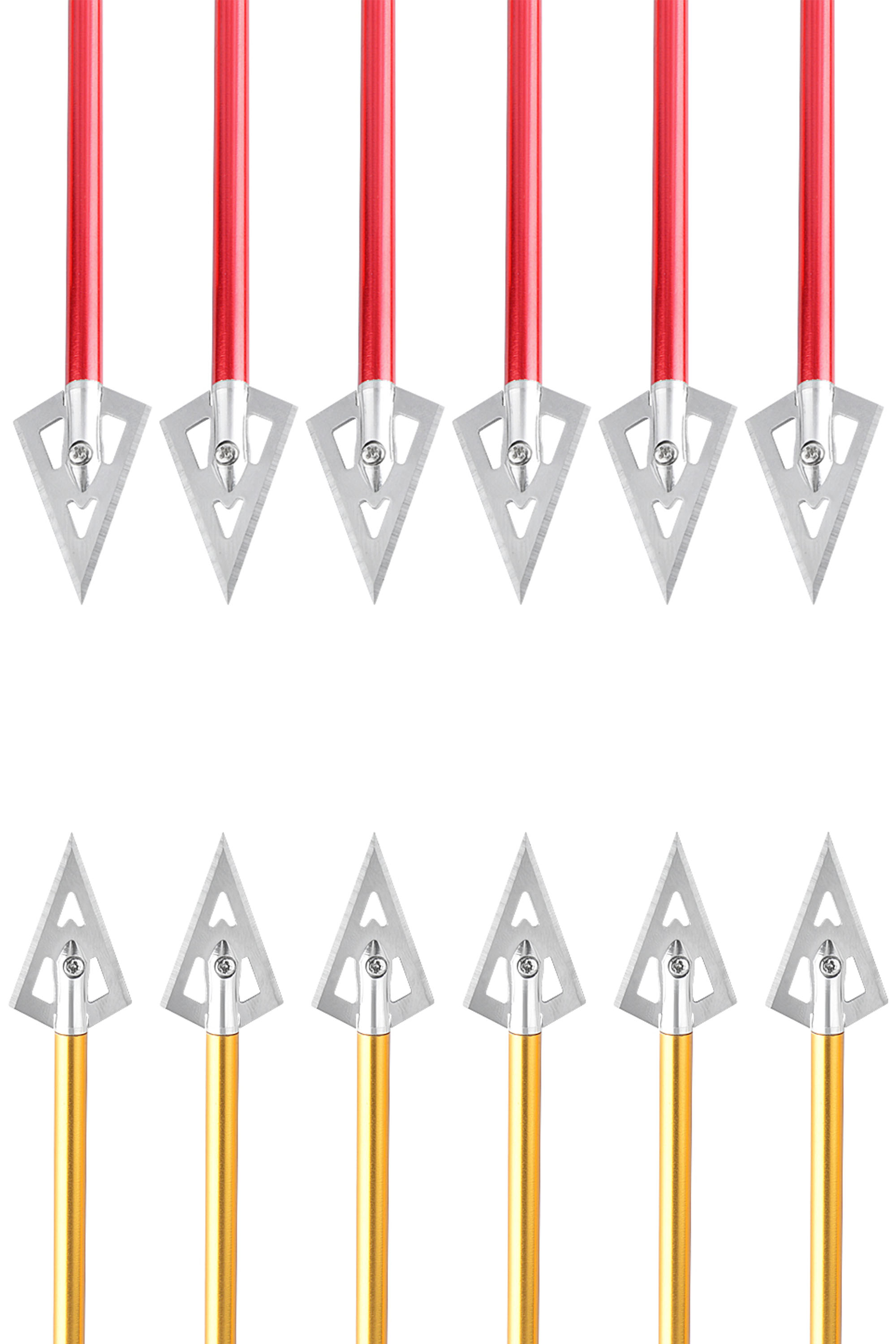 Aluminum Mini Bolts for Crossbows – 7.8g, Razor-Sharp Broadheads, 6 Pack