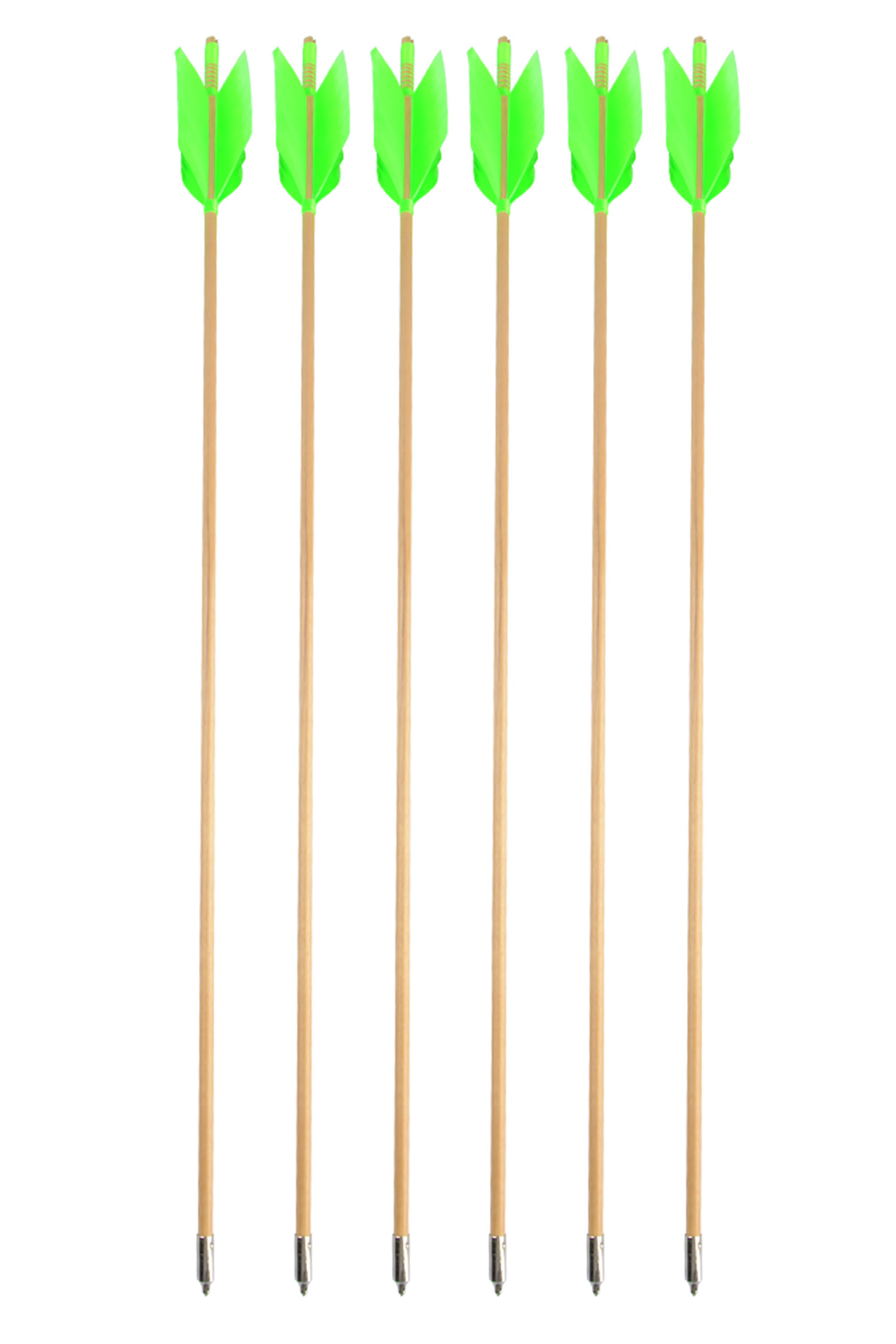 81.5cm Indonesian White Wood Arrows, 4-Turkey Feather Fletching