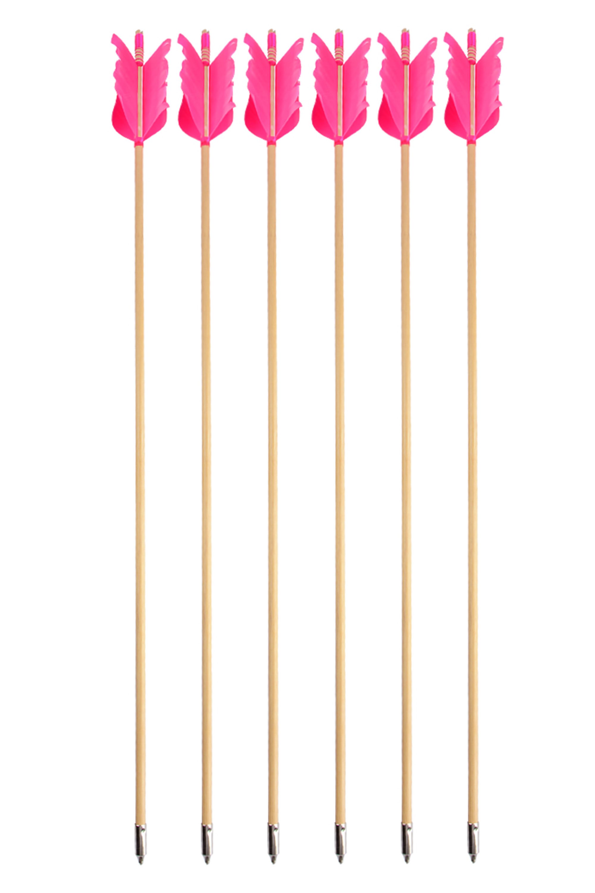 81.5cm Indonesian White Wood Arrows, 4-Turkey Feather Fletching