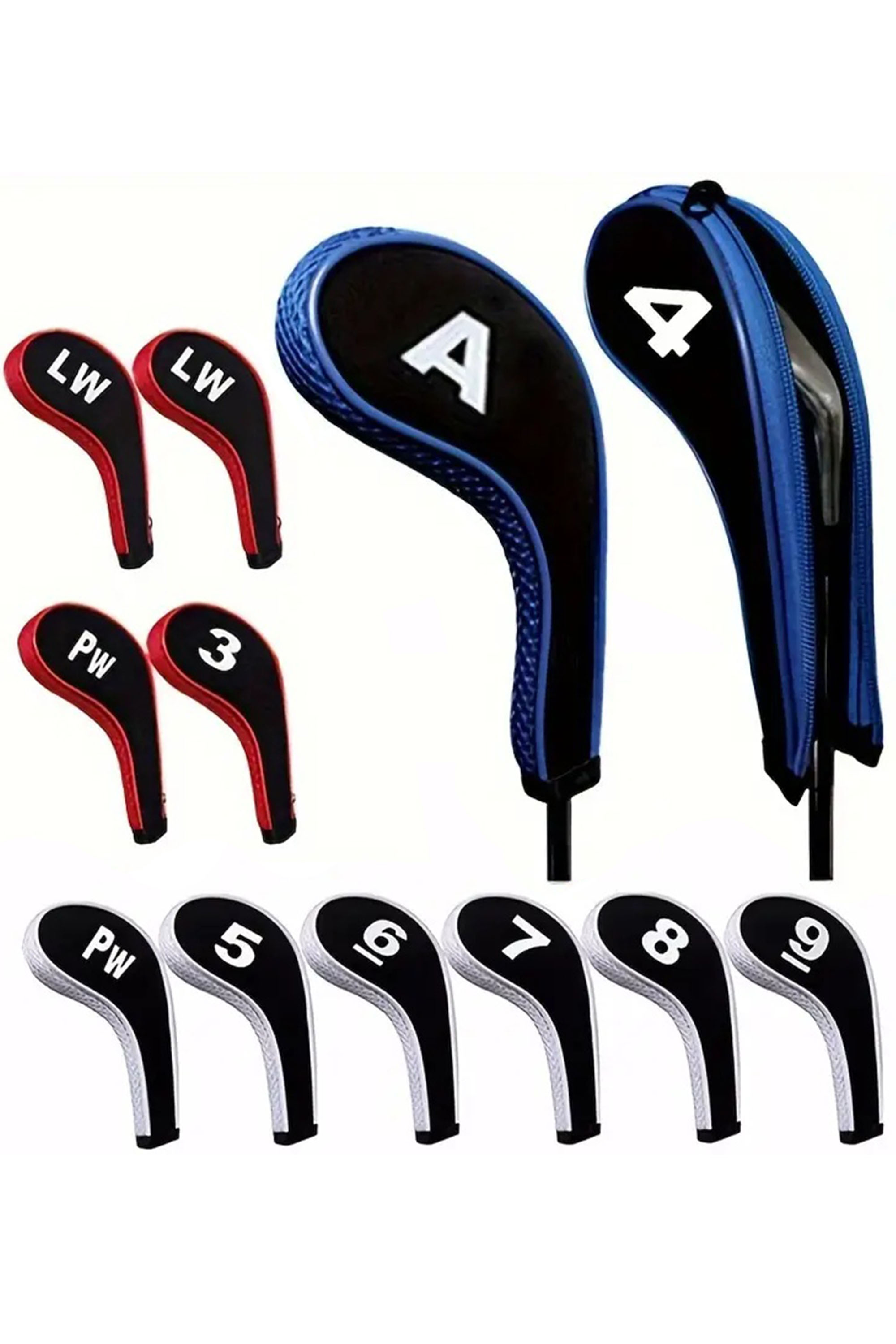 Golf Headcovers Set Driver Fairway Hybrid Tags Protection