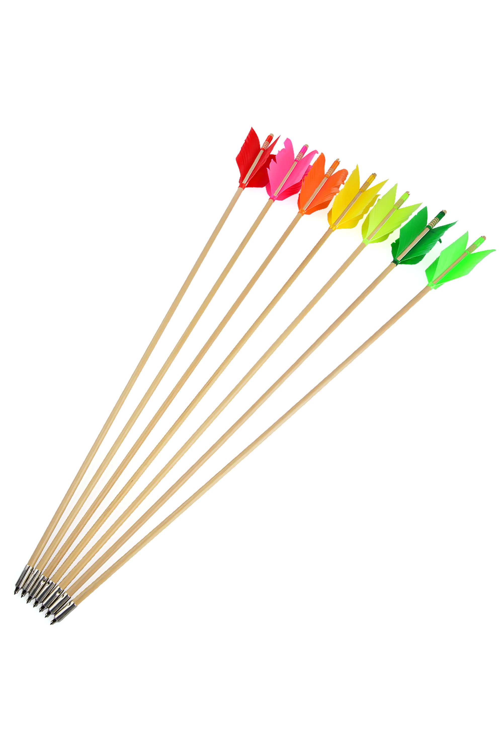 81.5cm Indonesian White Wood Arrows, 4-Turkey Feather Fletching