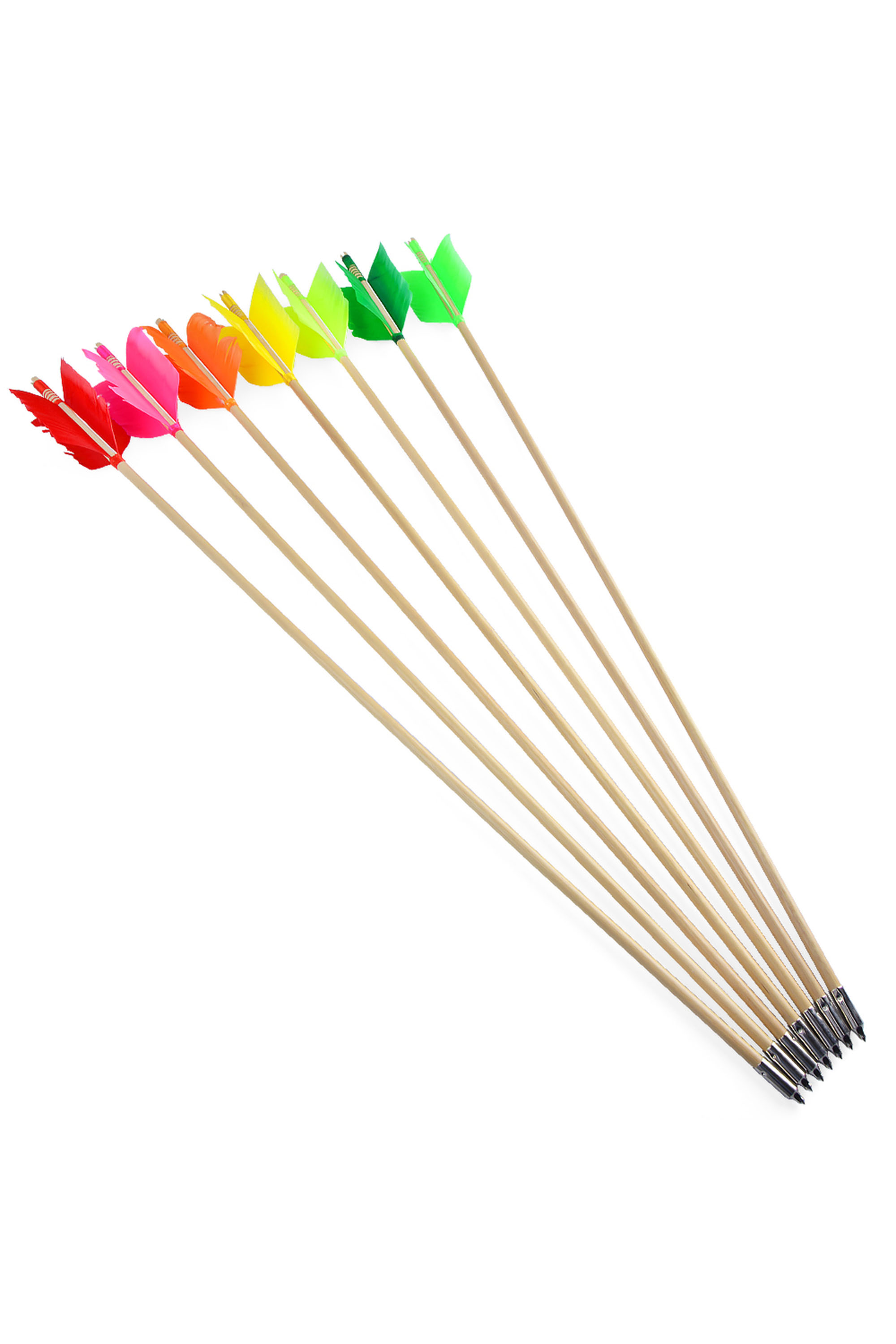 81.5cm Indonesian White Wood Arrows, 4-Turkey Feather Fletching