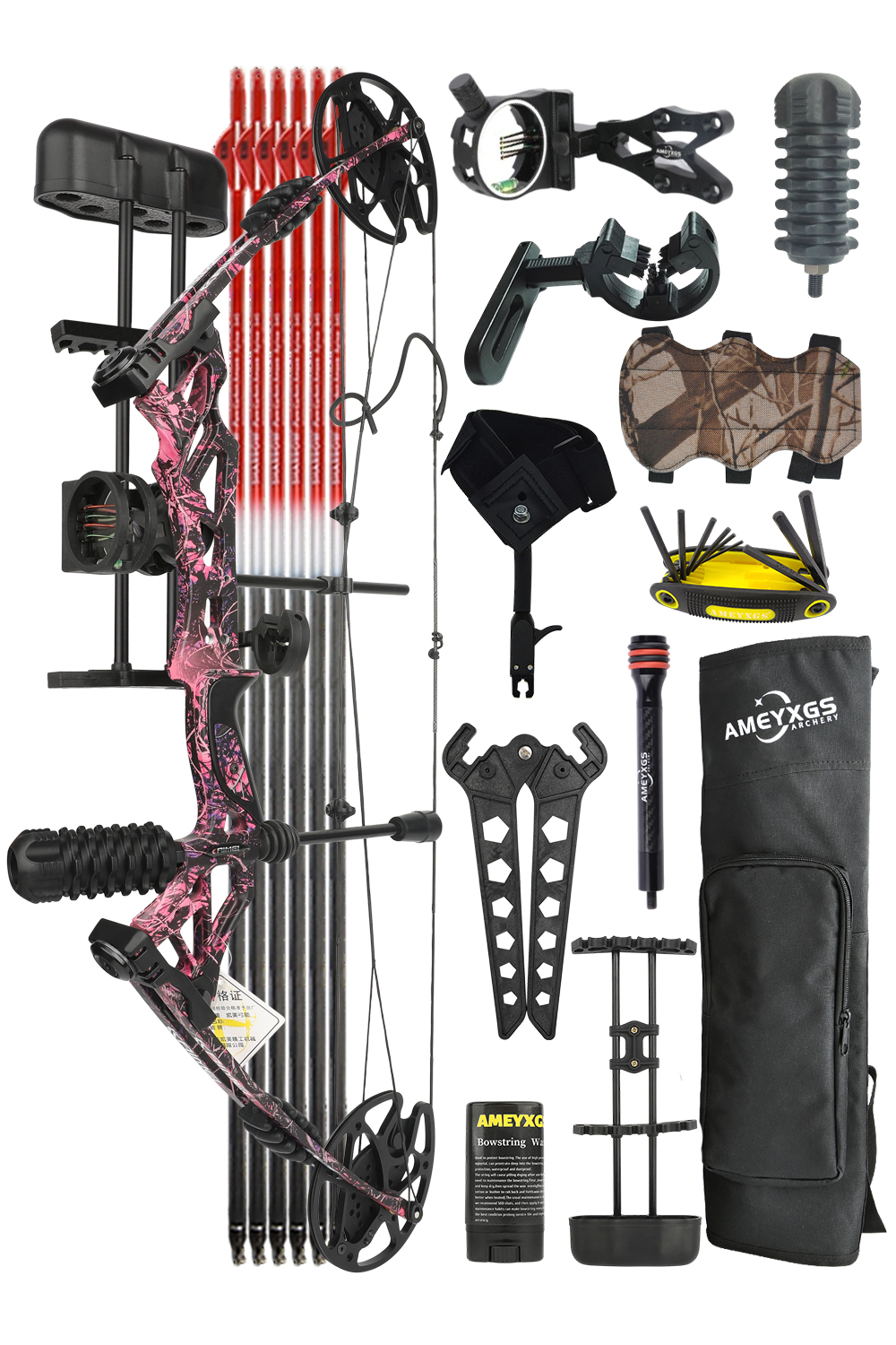 Kaimei Han 30-60Lbs Adjustable Hunting Compound Bow Set